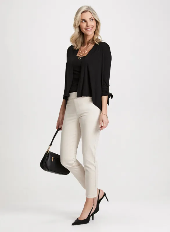 Cascade-Front Cover Up & Ankle Length Pull-On Jeans sold by Laura
