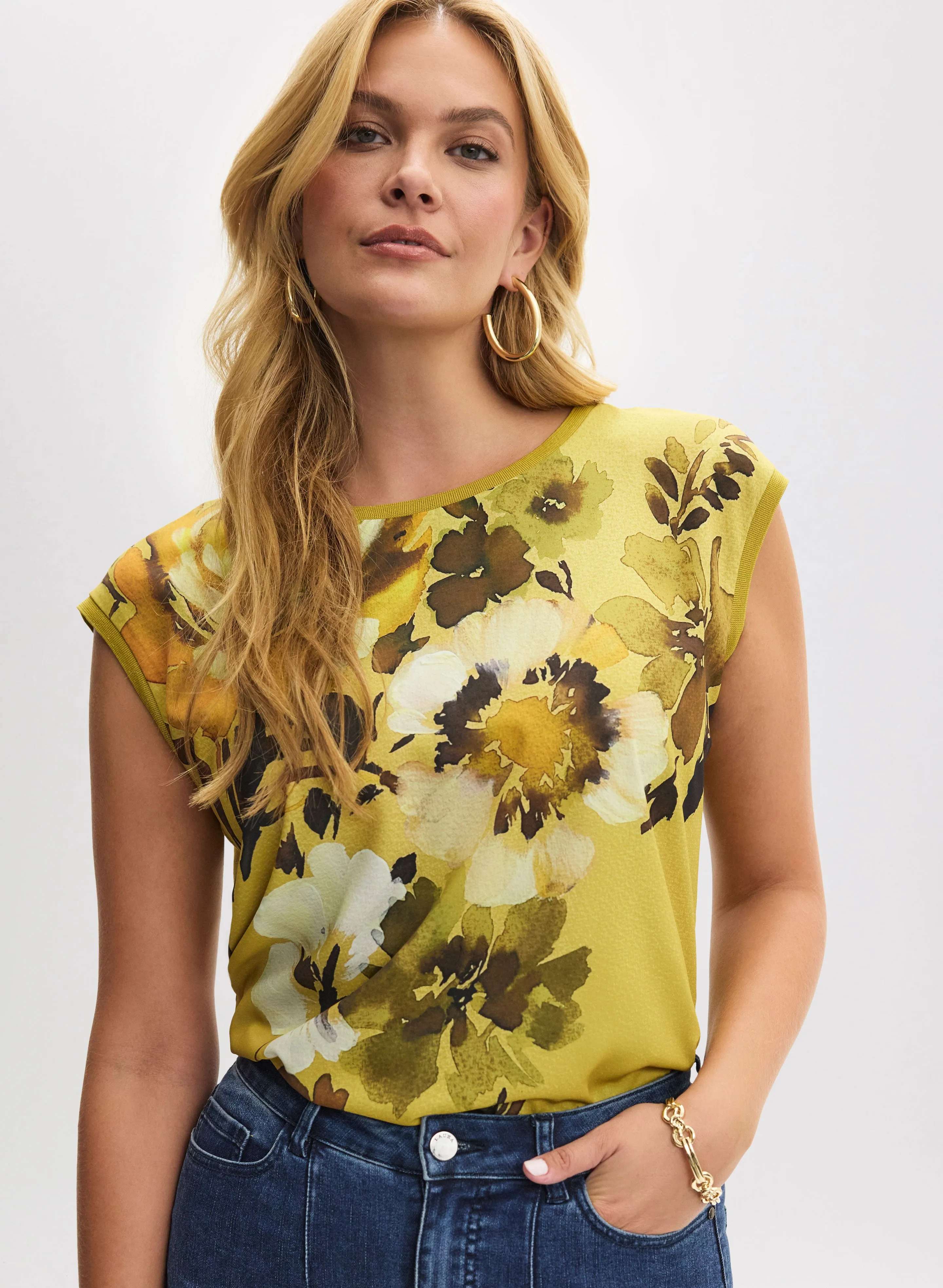 Floral Print Drop Shoulder Top sold by Laura