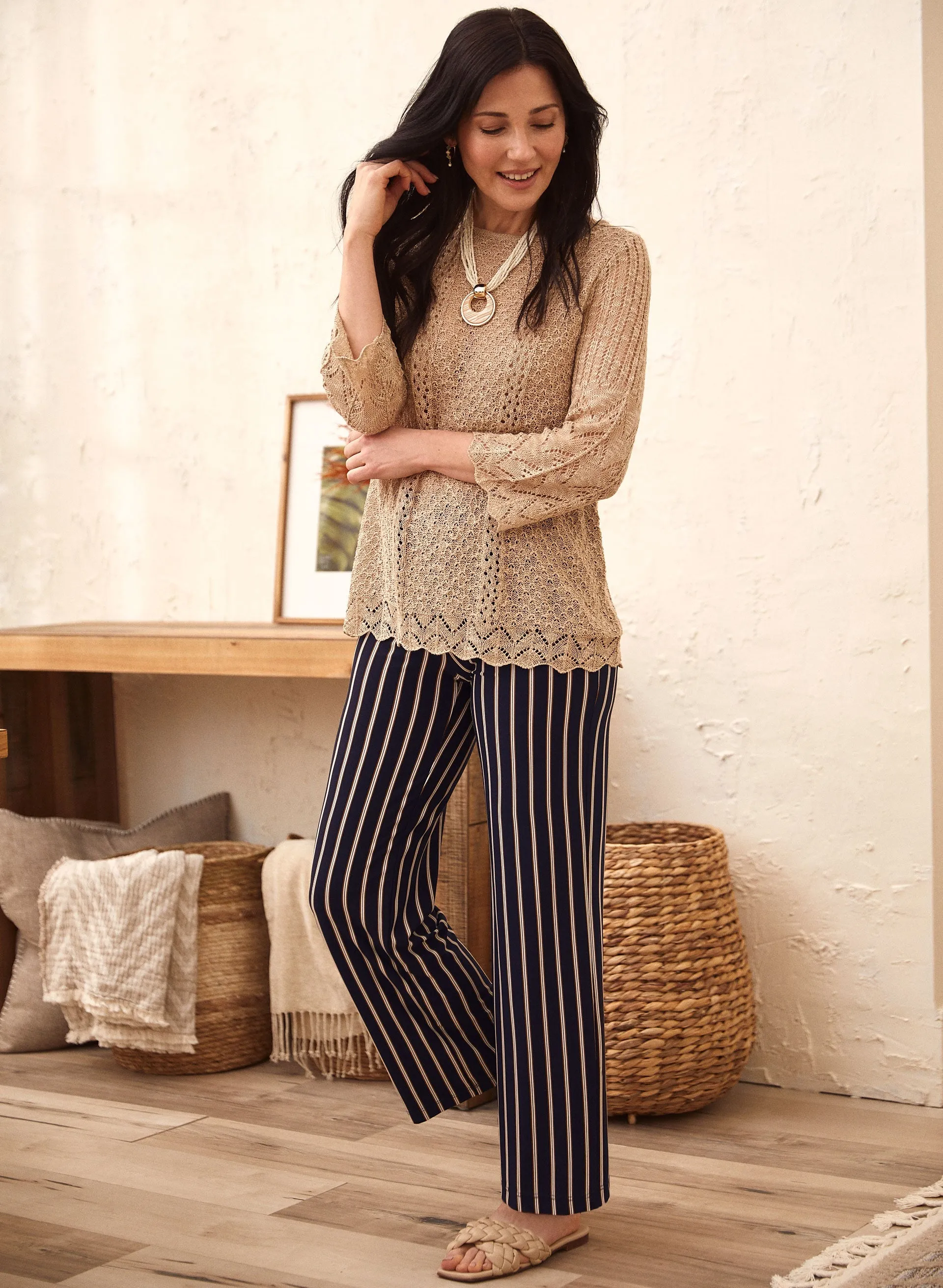 Stripe Print Wide Leg Pants sold by Laura product image thumbnail 2