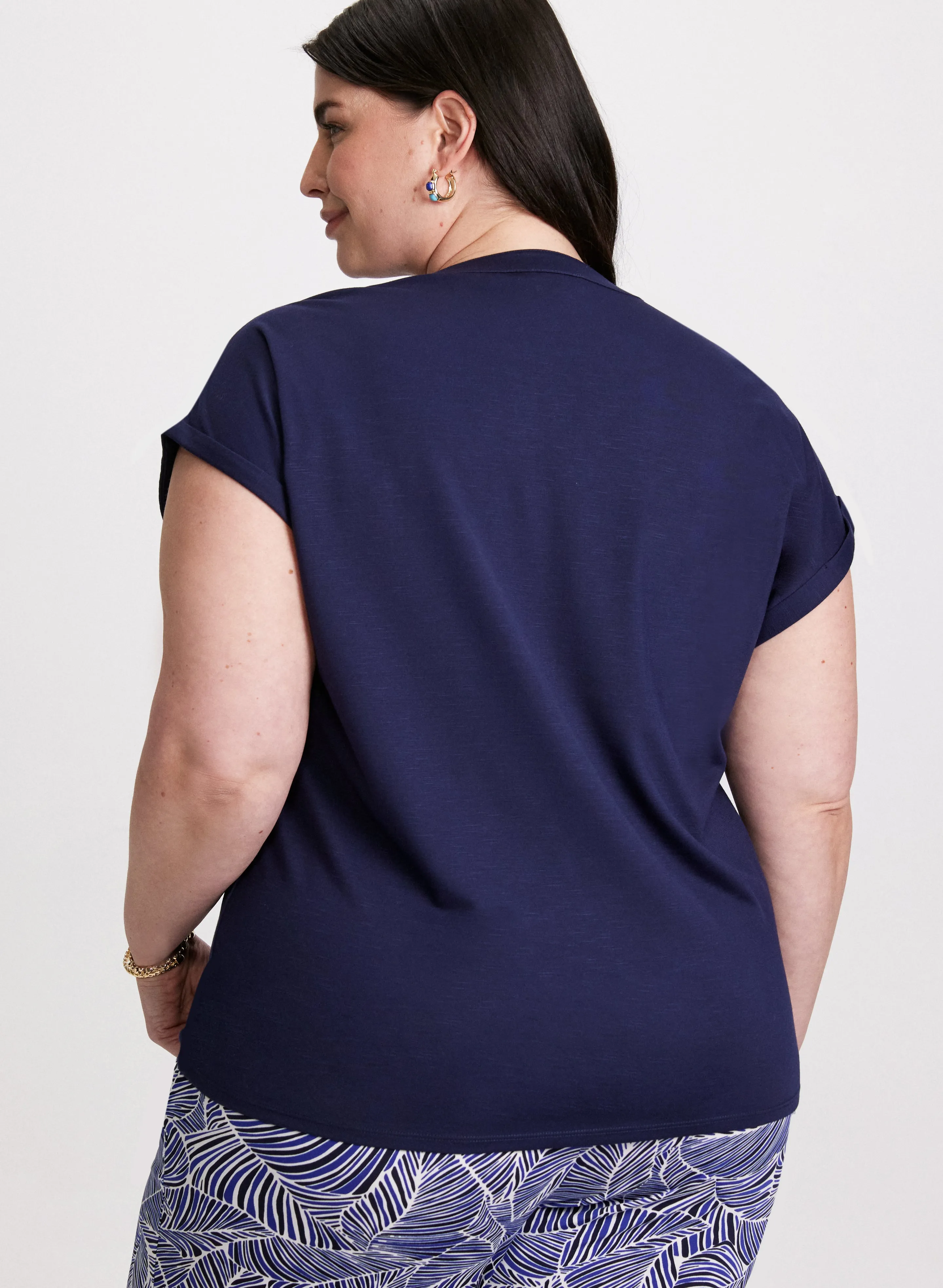 Zipper Neckline T-Shirt sold by Laura product image thumbnail 4