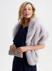 Rhinestone Clip Faux Fur Stole sold by Laura