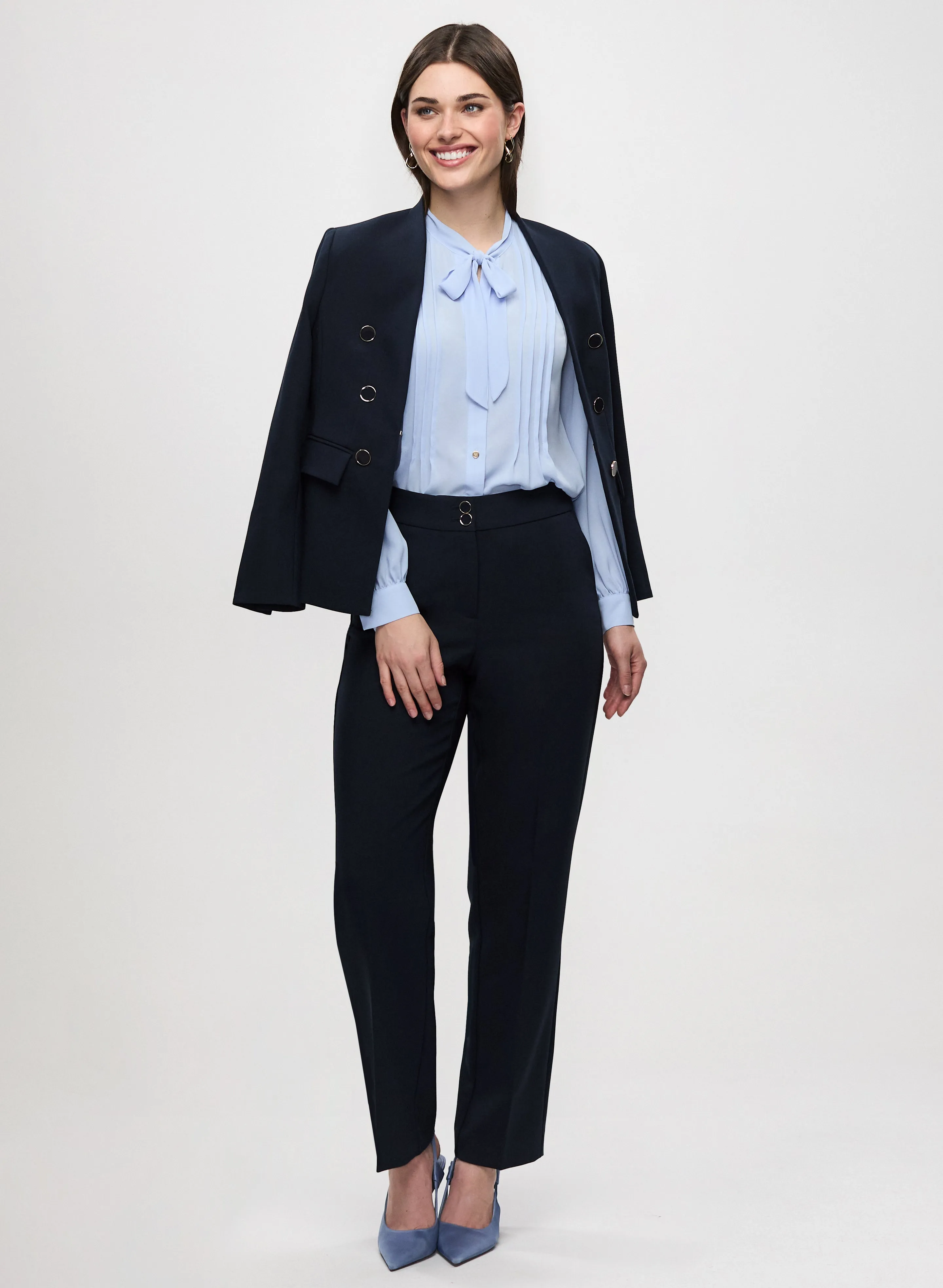 Double-Breasted Style Jacket & Straight Leg Pants sold by Laura