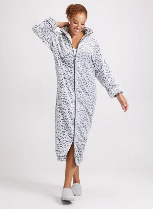 Leopard Print Zip-Front Robe made by Laura