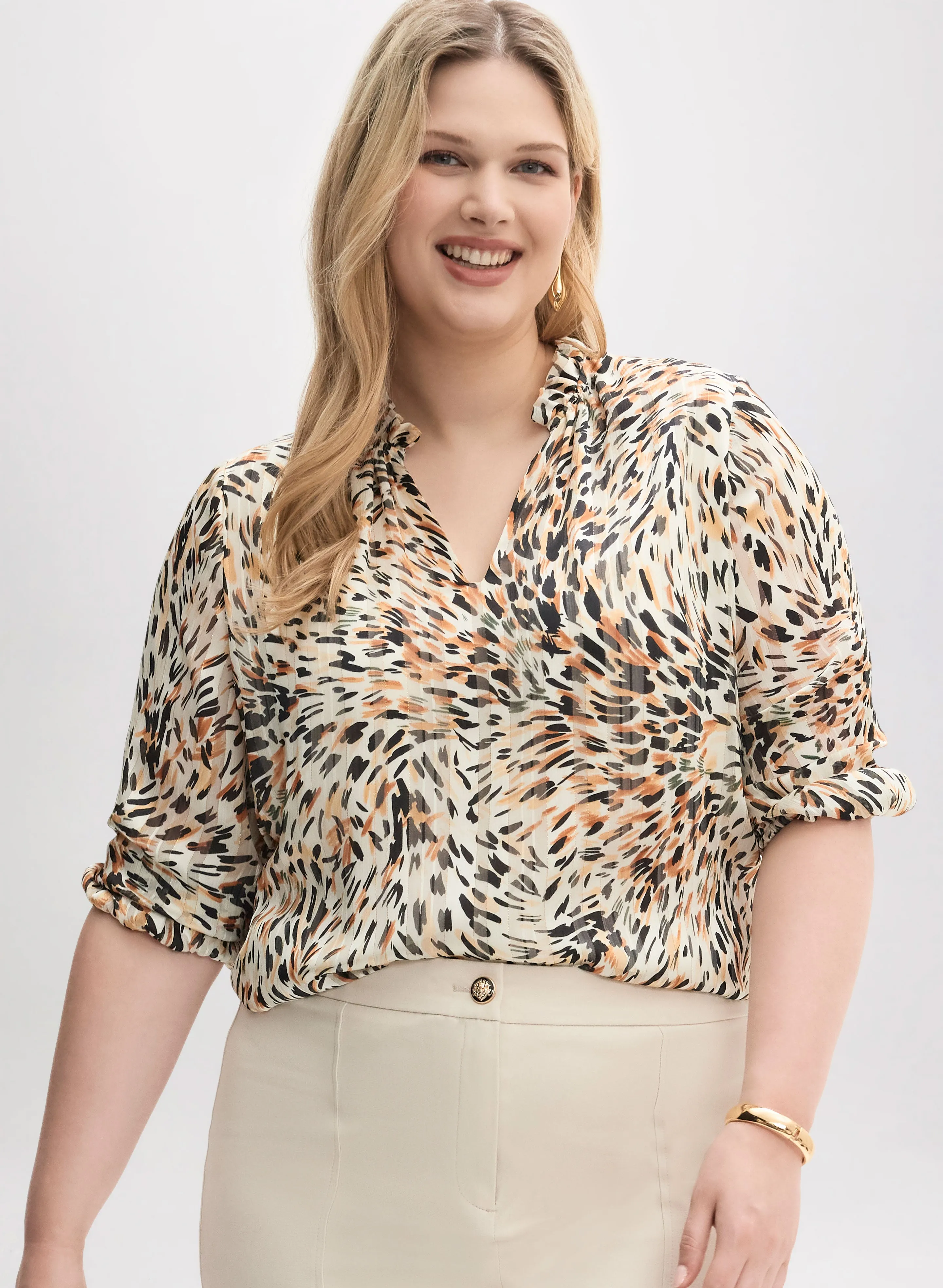 Abstract Animal Print Blouse sold by Laura