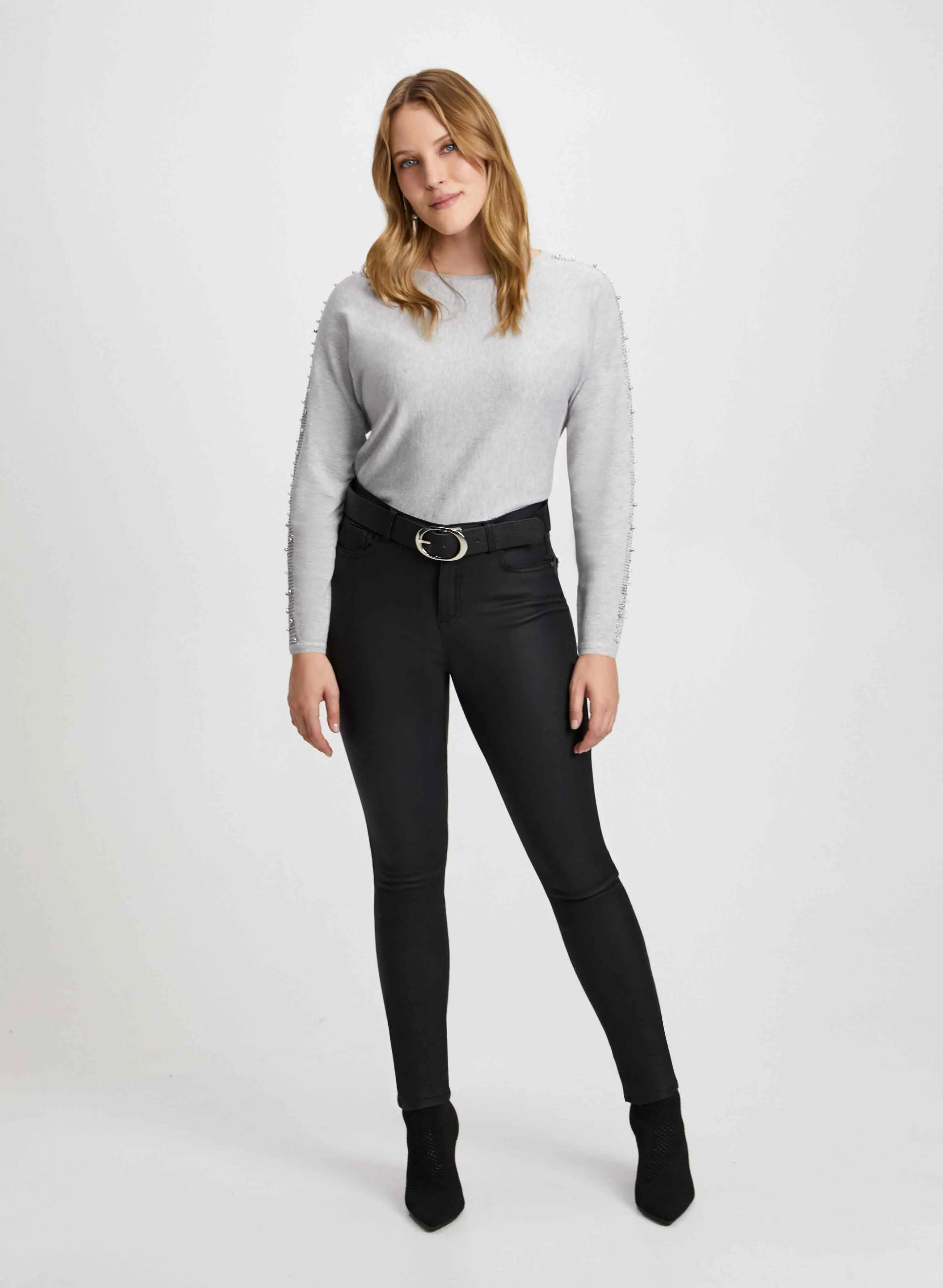 Pearl & Stud Detail Sweater & Jeans sold by Laura