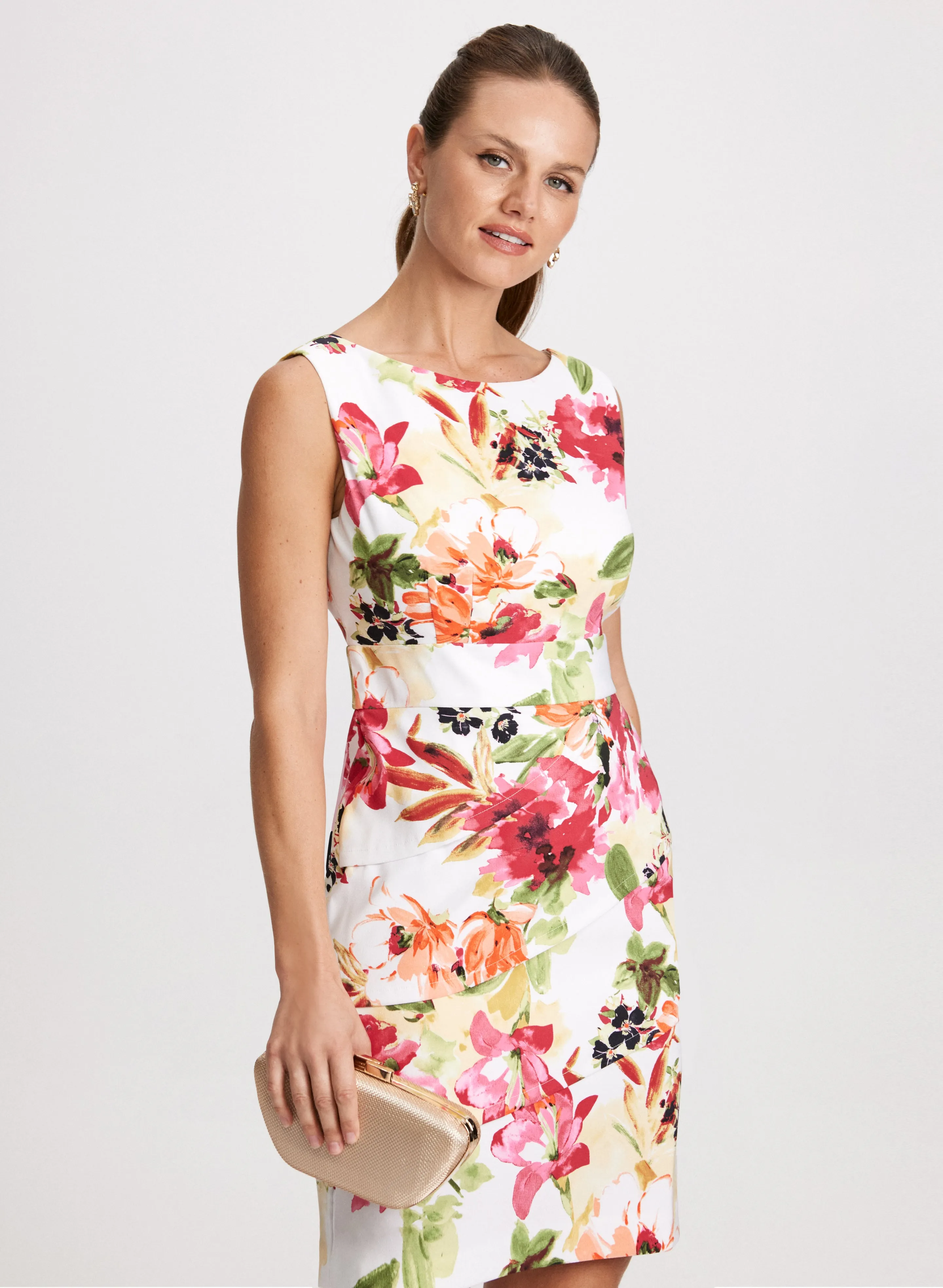 Tiered Skirt Floral Cocktail Dress sold by Laura product image thumbnail 5