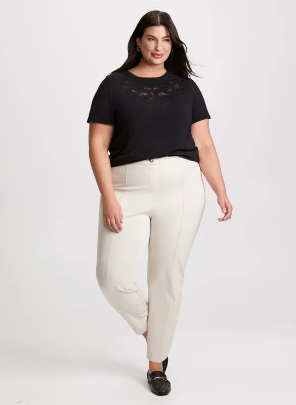 Cut-Out Detail Tee & City Fit Slim Leg Pants sold by Laura