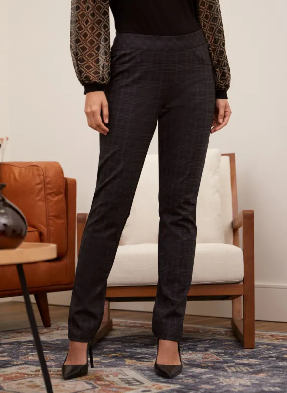 Printed Pull-On Slim Leg Pants sold by Laura