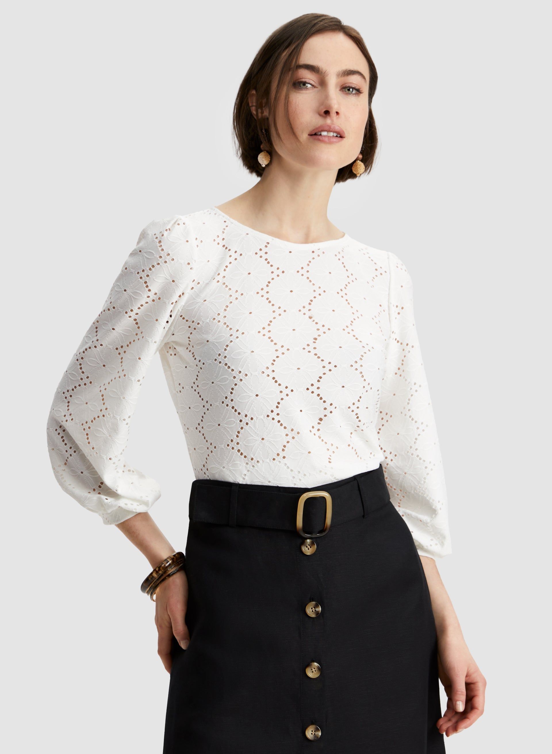 Eyelet Pattern Top sold by Laura