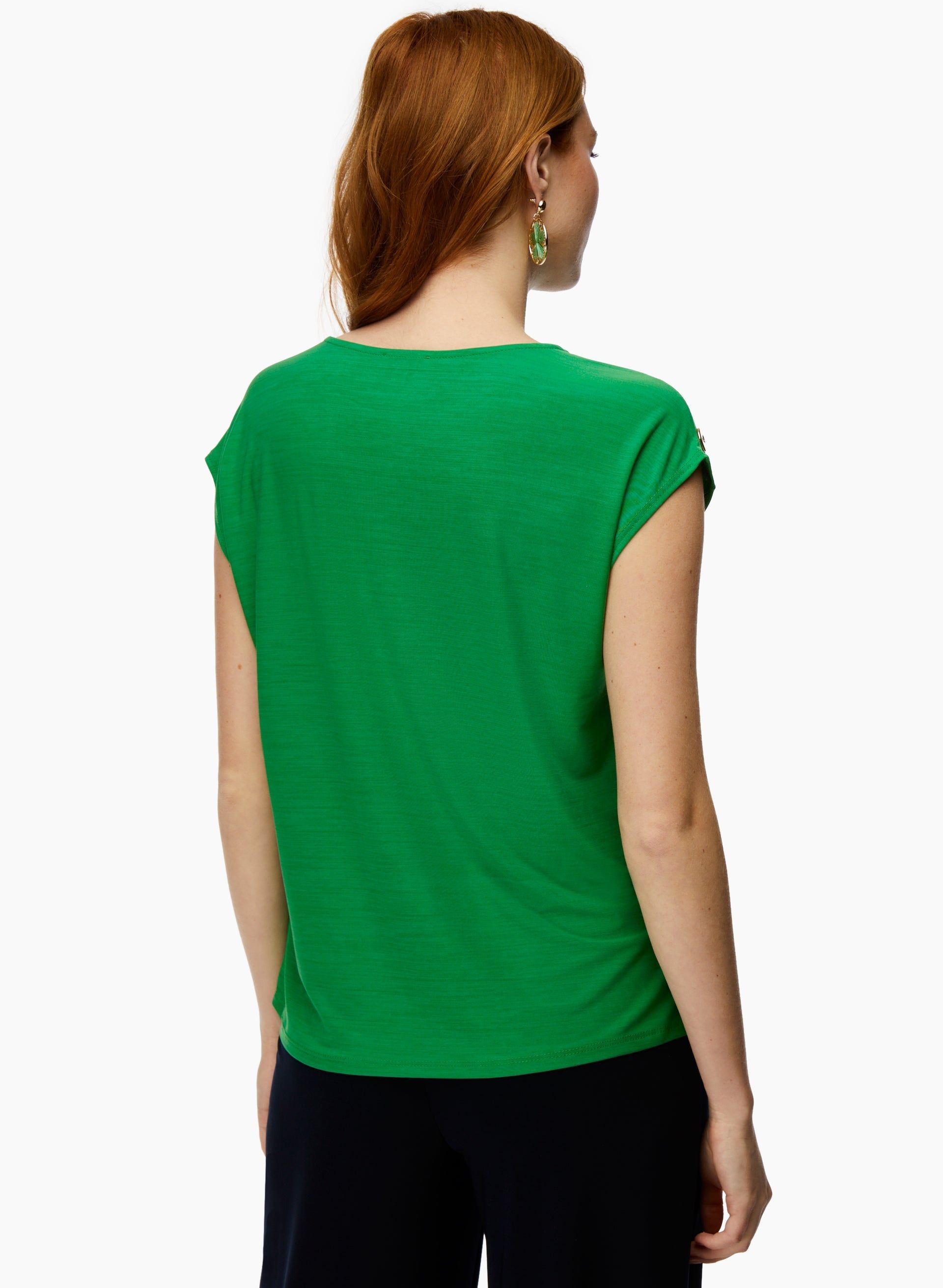 Button Detail Cap Sleeve Top sold by Laura product image thumbnail 4