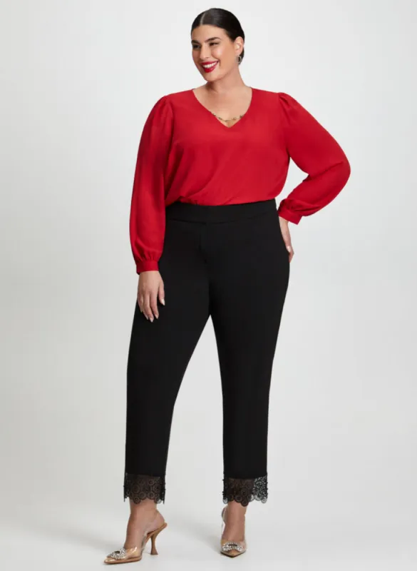 Rhinestone Chain Top & Lace Trim Pants sold by Laura