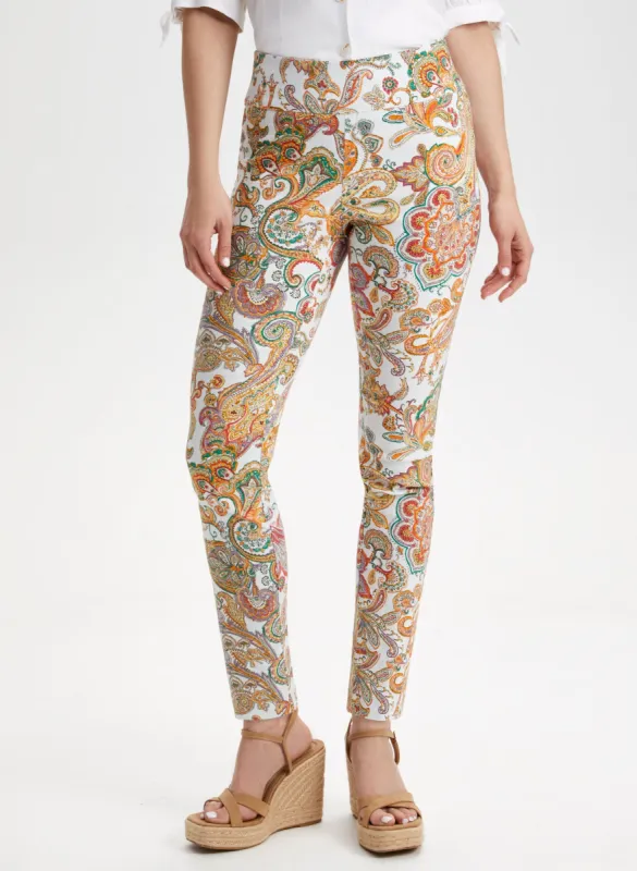 Pull-On Paisley Print Pants sold by Laura