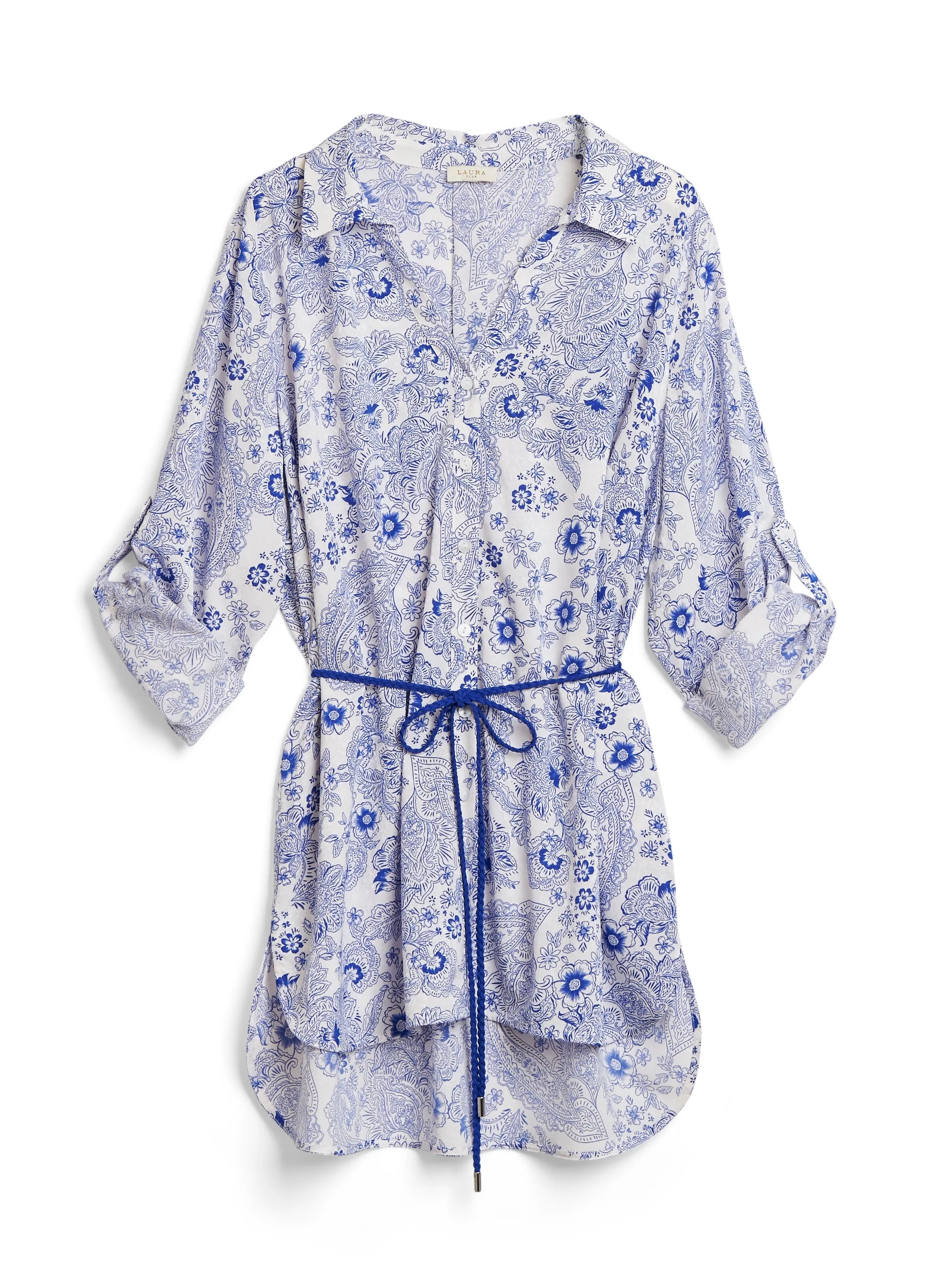 Floral Paisley Print Button-Up Tunic sold by Laura product image thumbnail 5