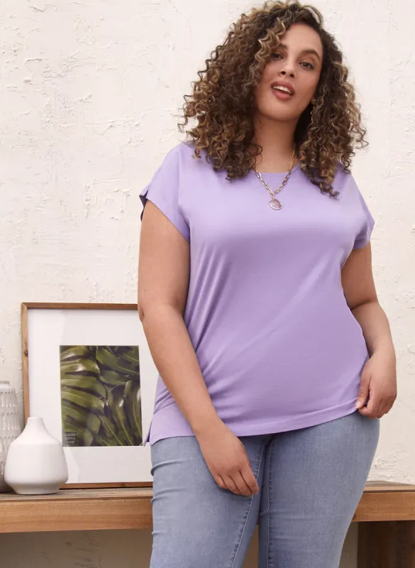 Solid Cotton Modal Tee sold by Laura