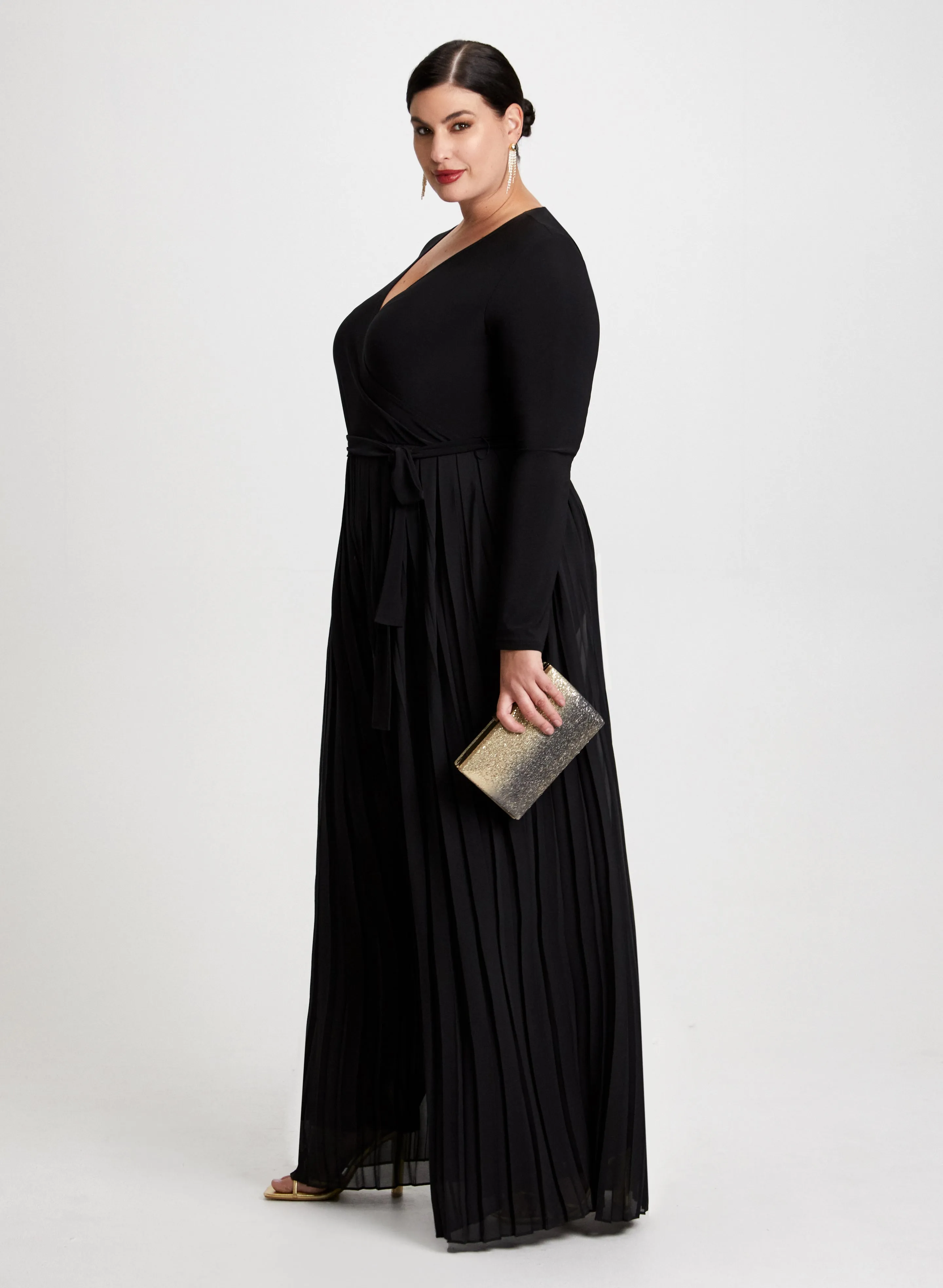 Joseph Ribkoff - Chiffon Pleated Wide Leg Jumpsuit sold by Laura product image thumbnail 2