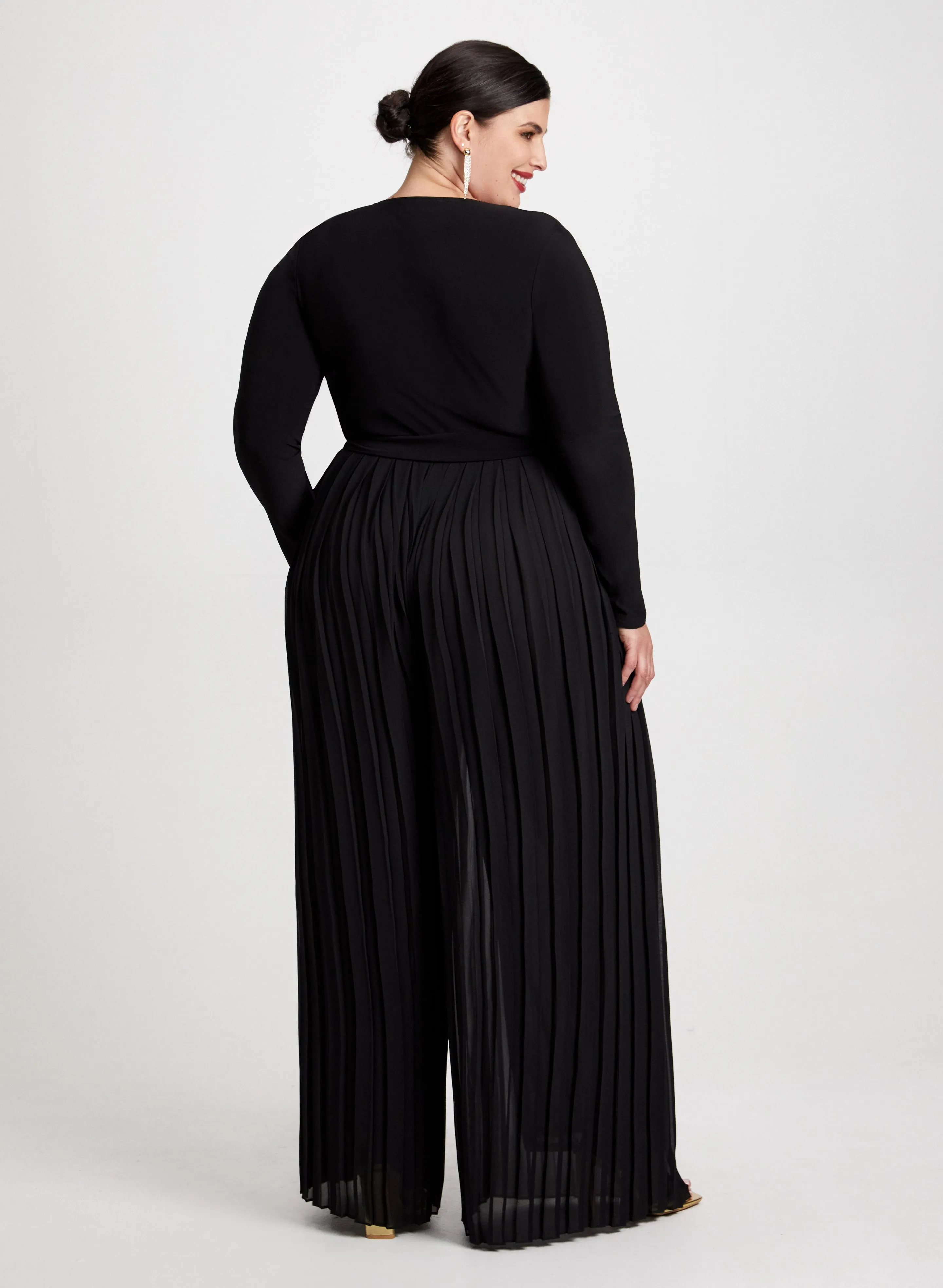 Joseph Ribkoff - Chiffon Pleated Wide Leg Jumpsuit sold by Laura product image thumbnail 3