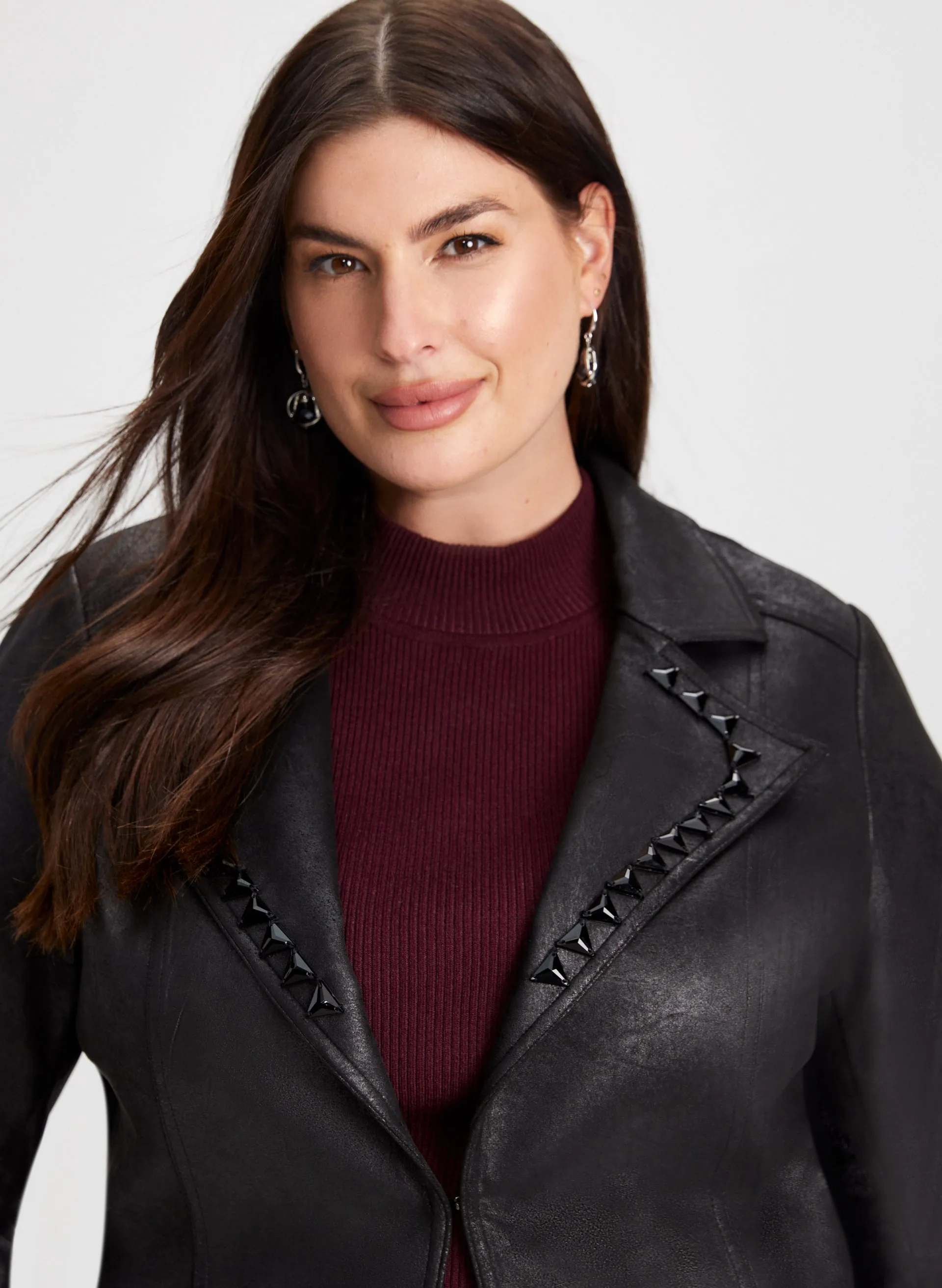 Faux Suede Stud Detail Jacket sold by Laura product image thumbnail 4