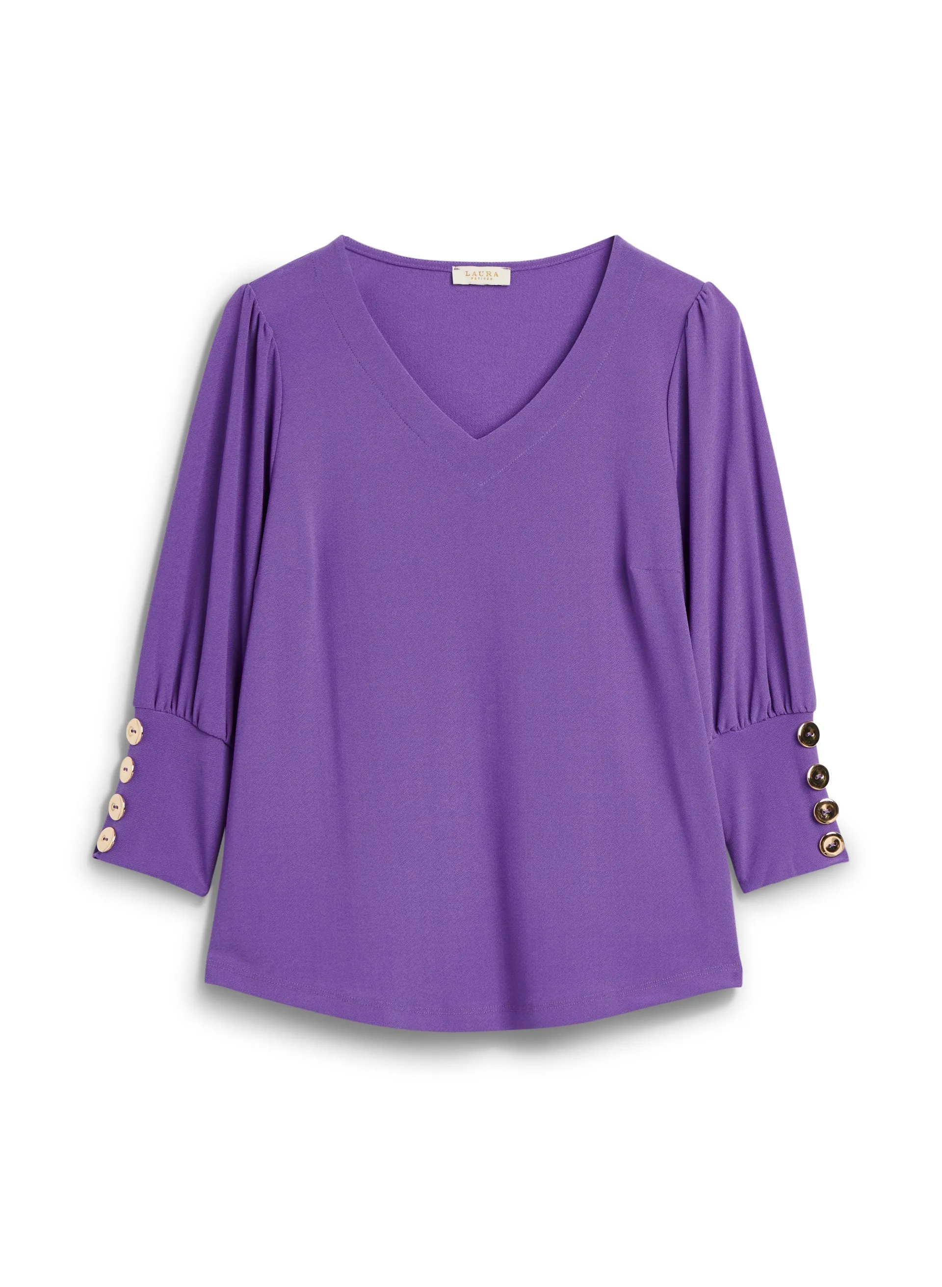 Puffed Sleeve V-Neck Top sold by Laura product image thumbnail 5