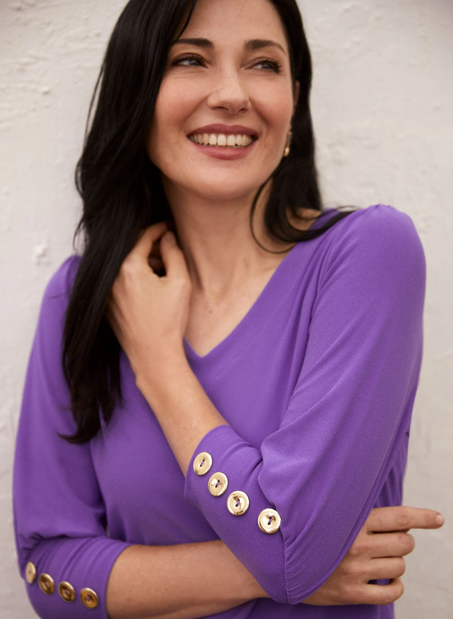 Puffed Sleeve V-Neck Top sold by Laura product image thumbnail 2