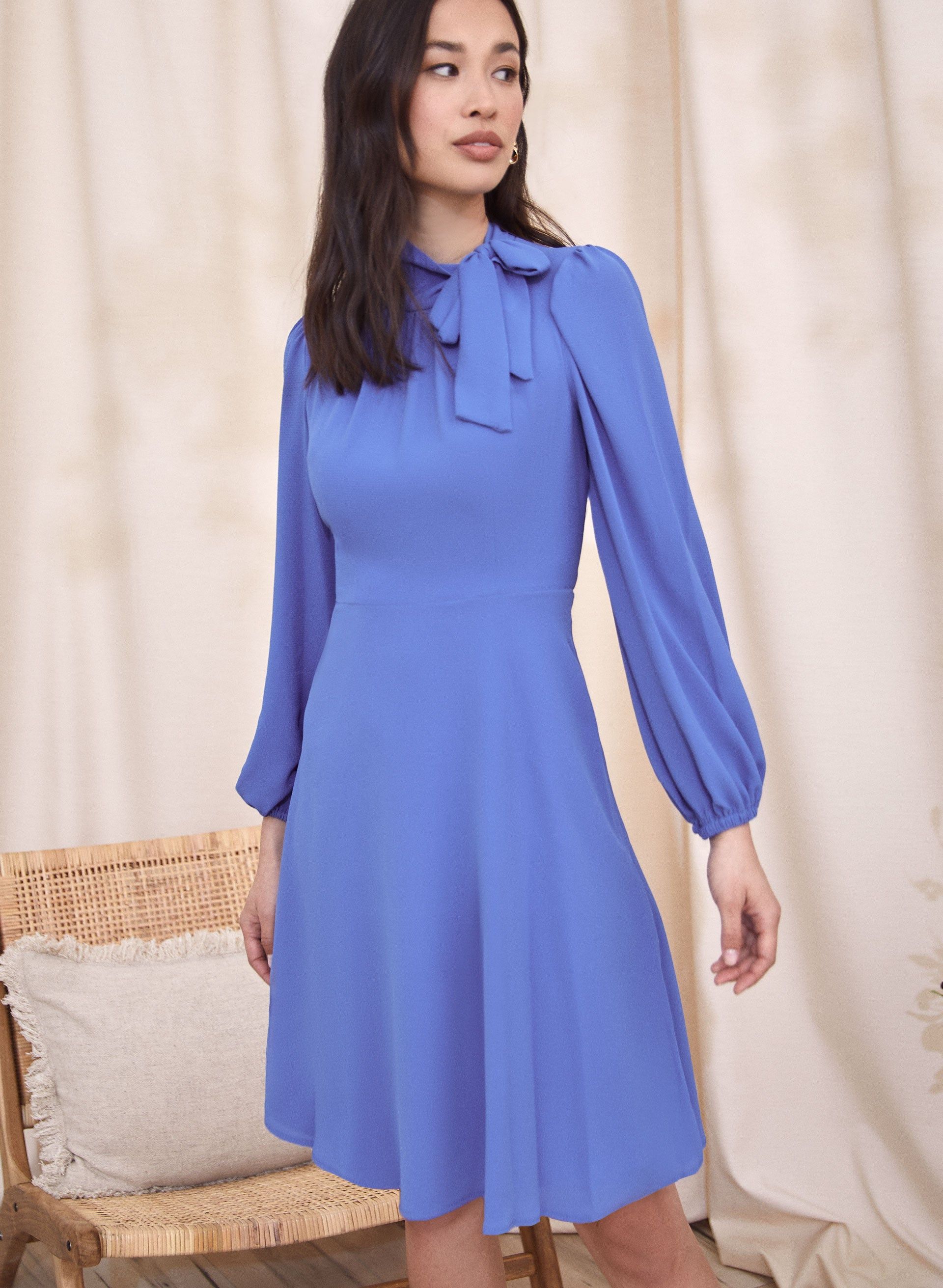 Puff Sleeve Chiffon Dress sold by Laura product image thumbnail 4