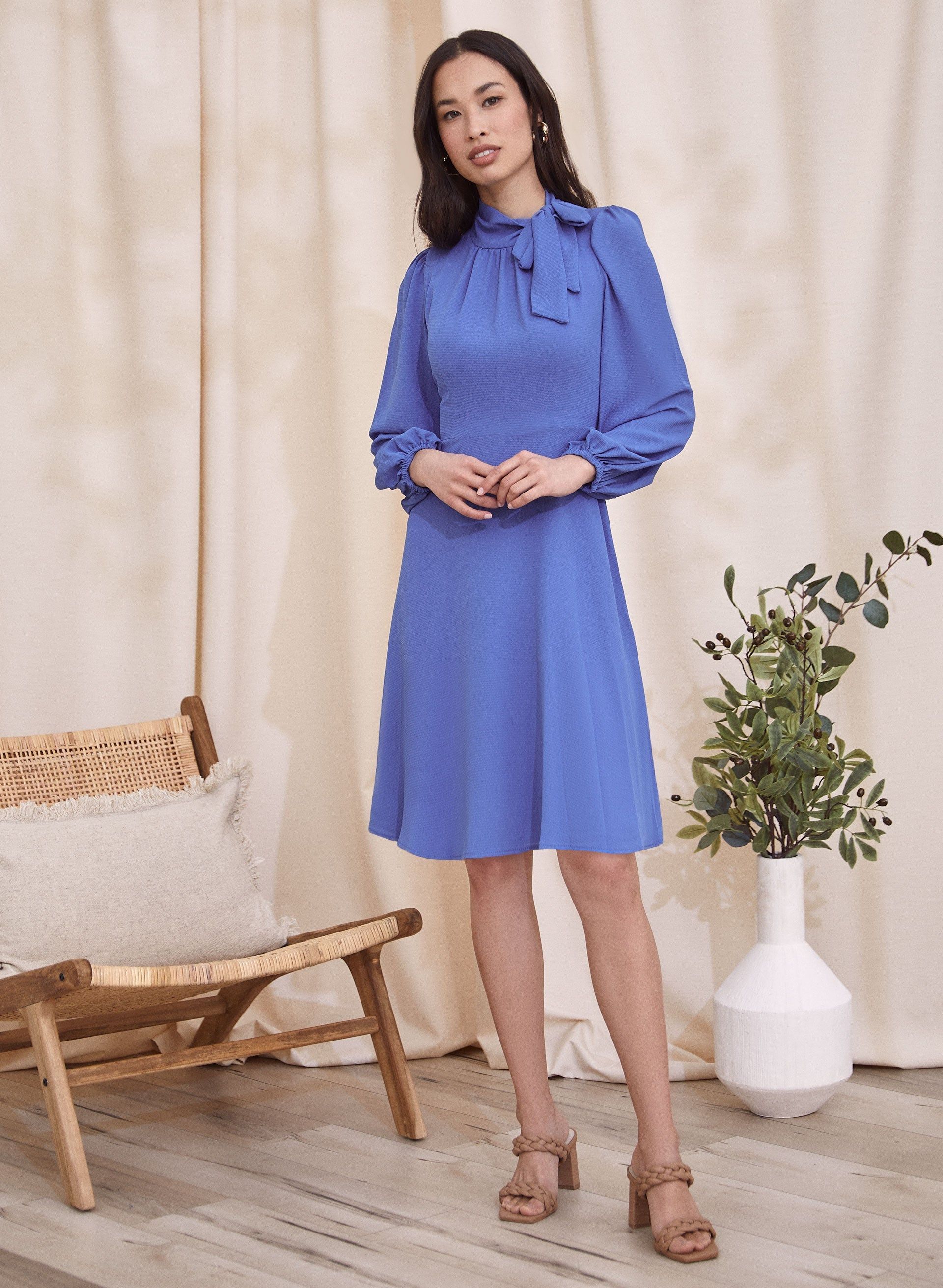 Puff Sleeve Chiffon Dress sold by Laura