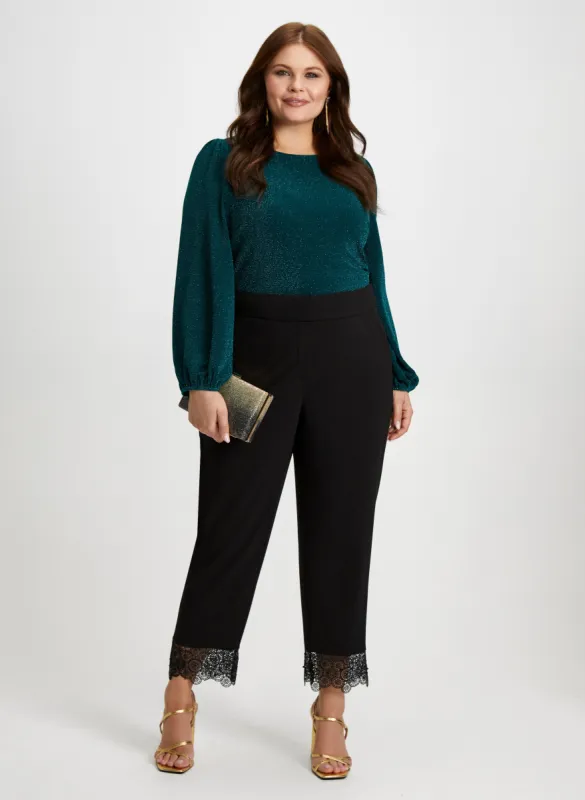Glitter Top & Lace Trim Pants sold by Laura
