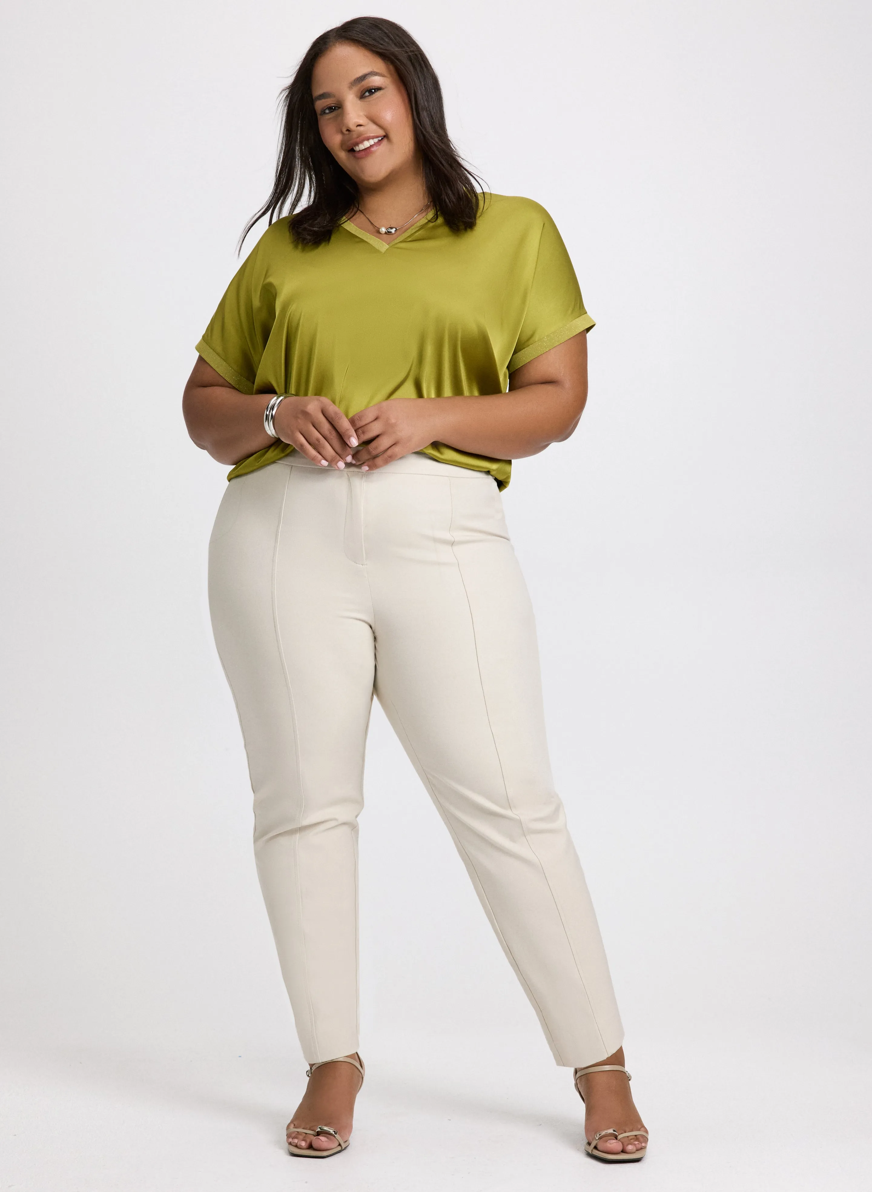 Satin Blouse & Slim Leg Pants sold by Laura