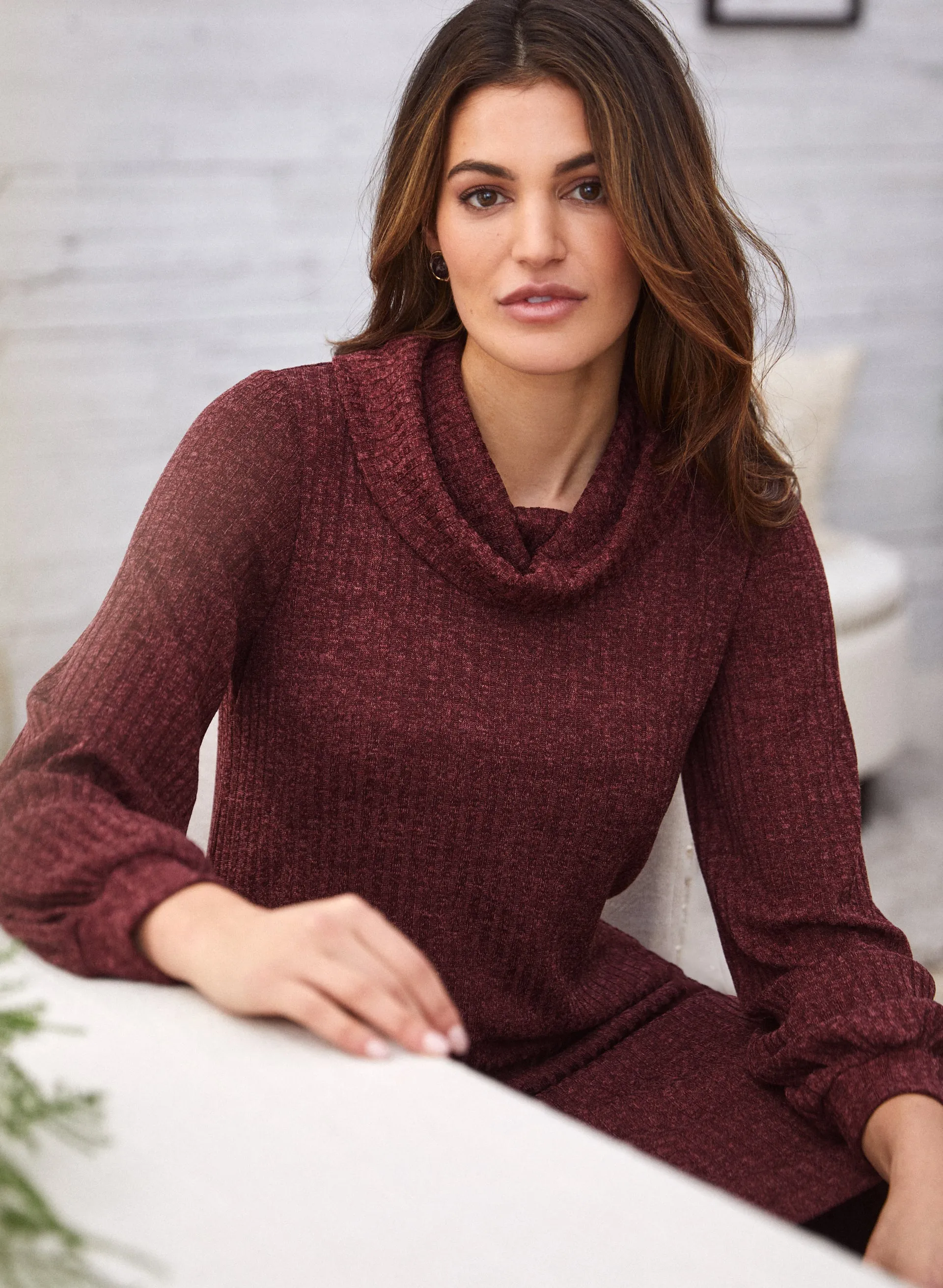 Cowl Neck Rib Knit Dress sold by Laura product image thumbnail 4