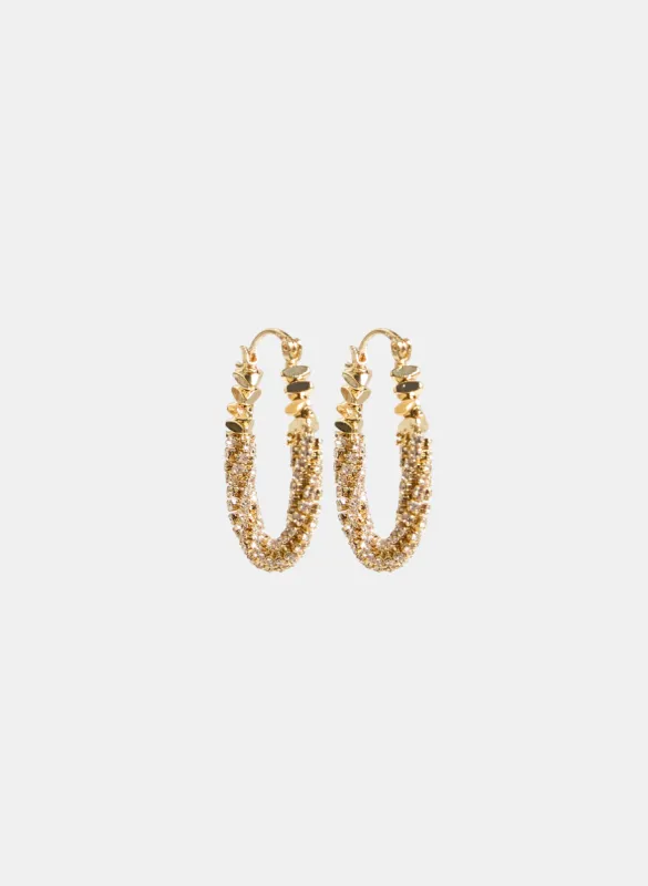 Crystal Detail Oval Hoop Earrings sold by Laura