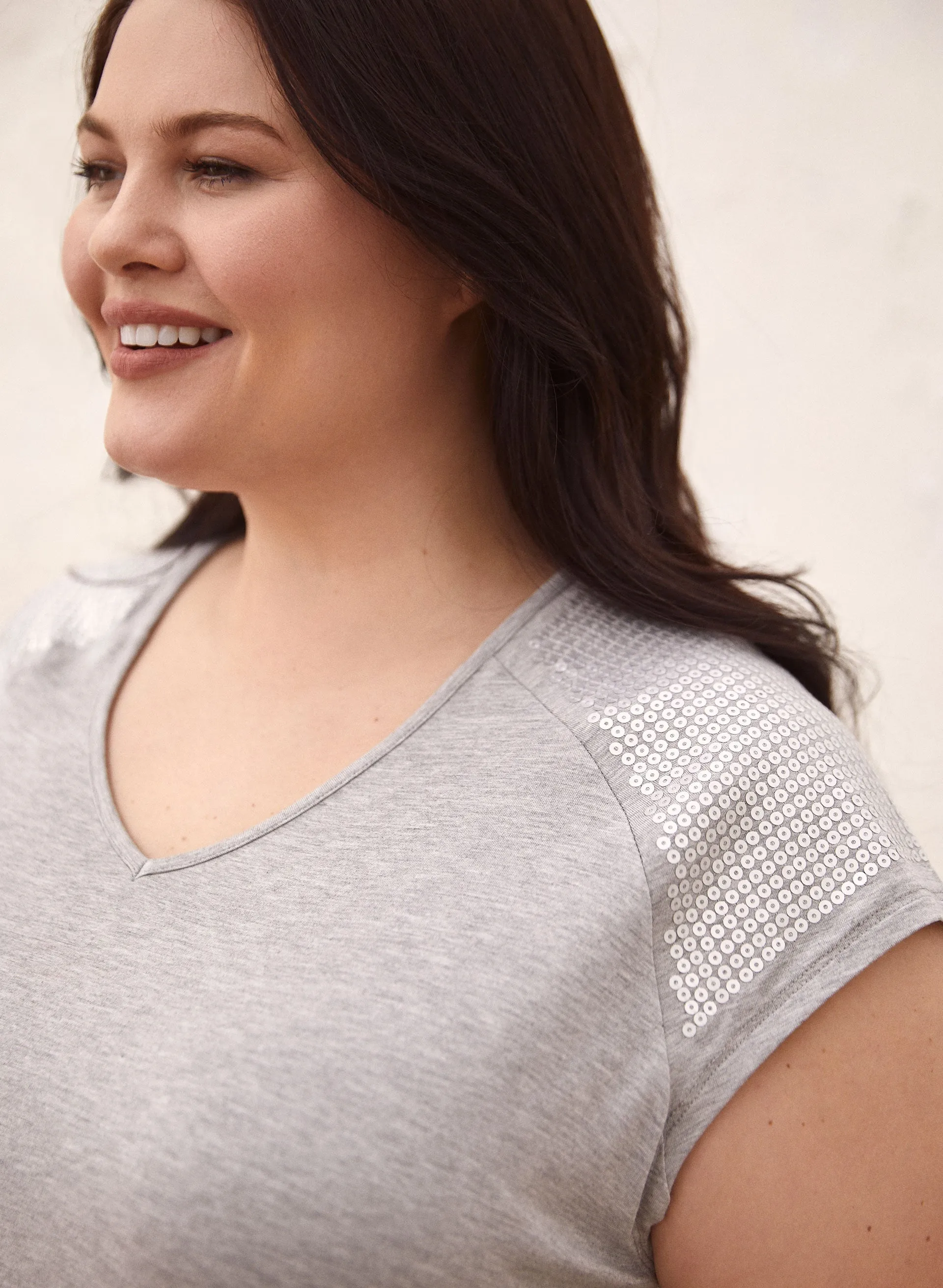 Sequin Detail V-Neck Top sold by Laura product image thumbnail 2