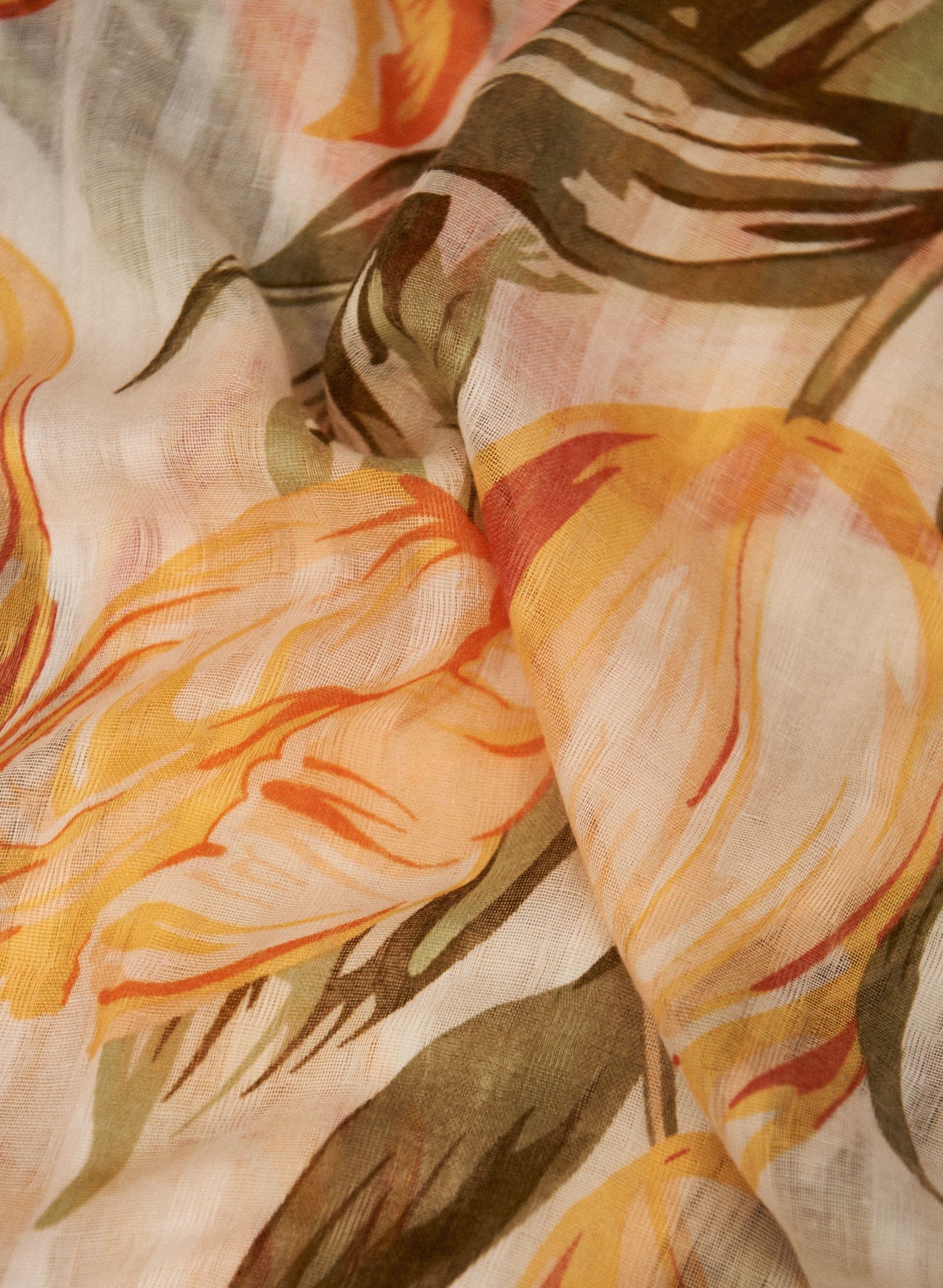 Abstract Floral Print Lightweight Scarf sold by Laura product image thumbnail 2