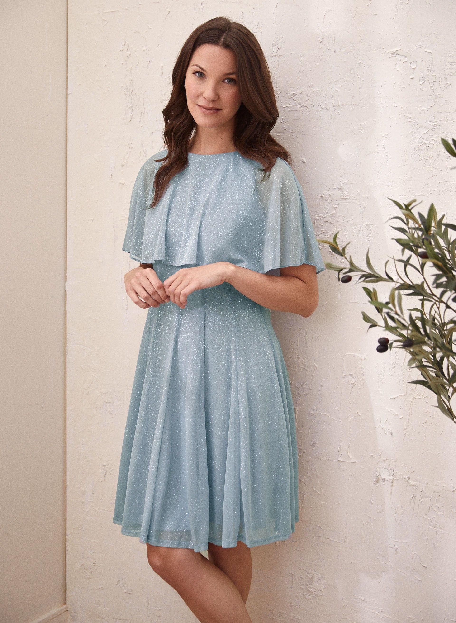 Glitter Mesh Capelet Dress sold by Laura product image thumbnail 5