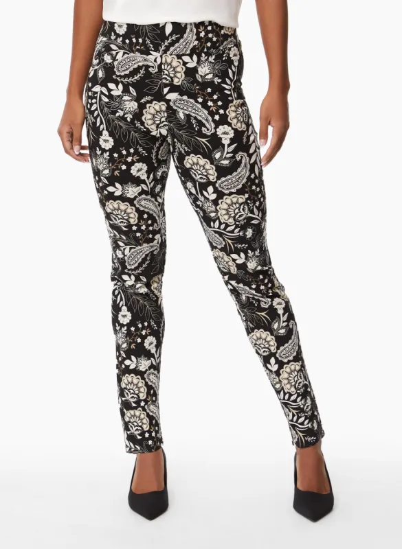 Pull-On Paisley Print Pants sold by Laura