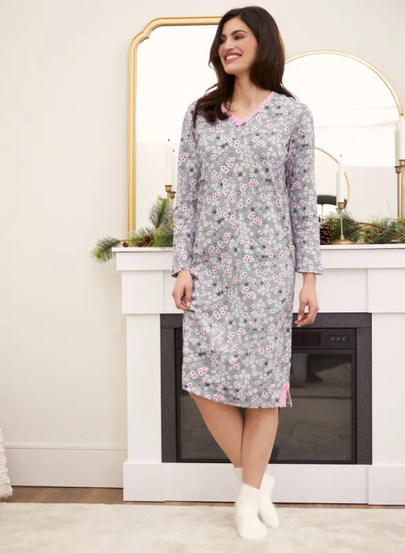 Floral Print Cotton Nightgown sold by Laura