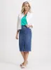 Short Linen Jacket & Denim Skirt sold by Laura
