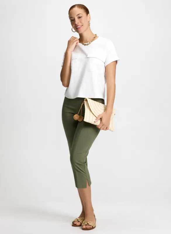 Cargo Pocket Tee & Straight Leg Pull-On Capris sold by Laura