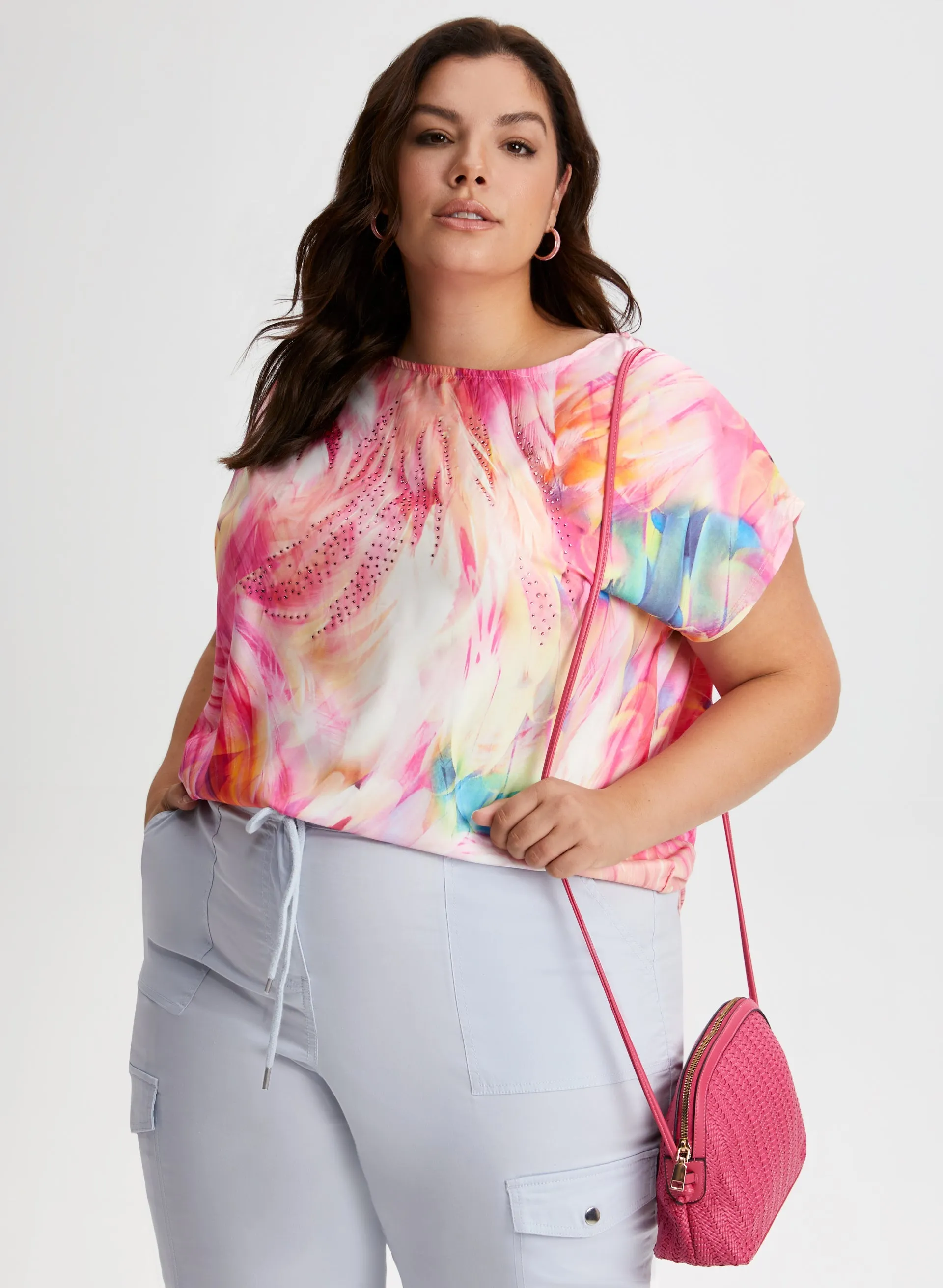 Embellished Tie Dye Print Top sold by Laura