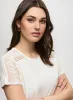 Crochet Insert Solid T-Shirt sold by Laura