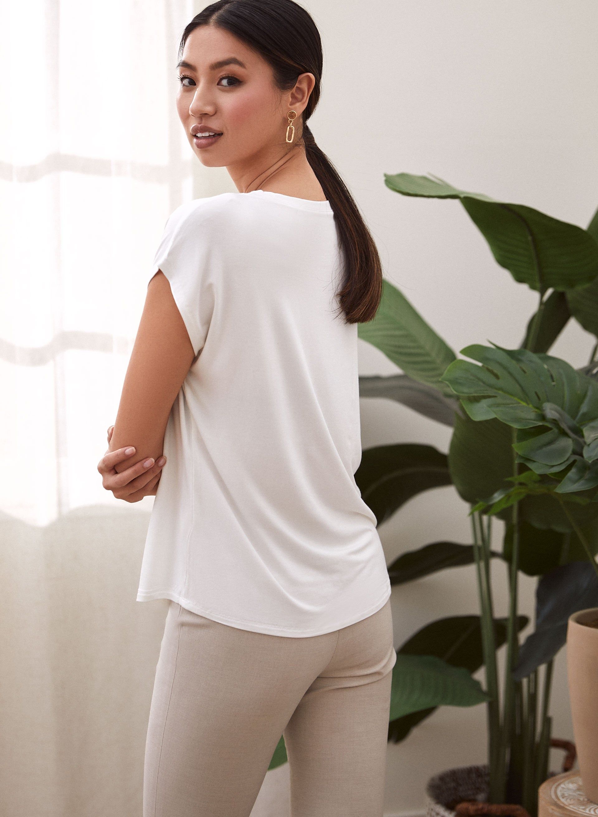 Metallic Foil Leaf Print Tee sold by Laura product image thumbnail 4