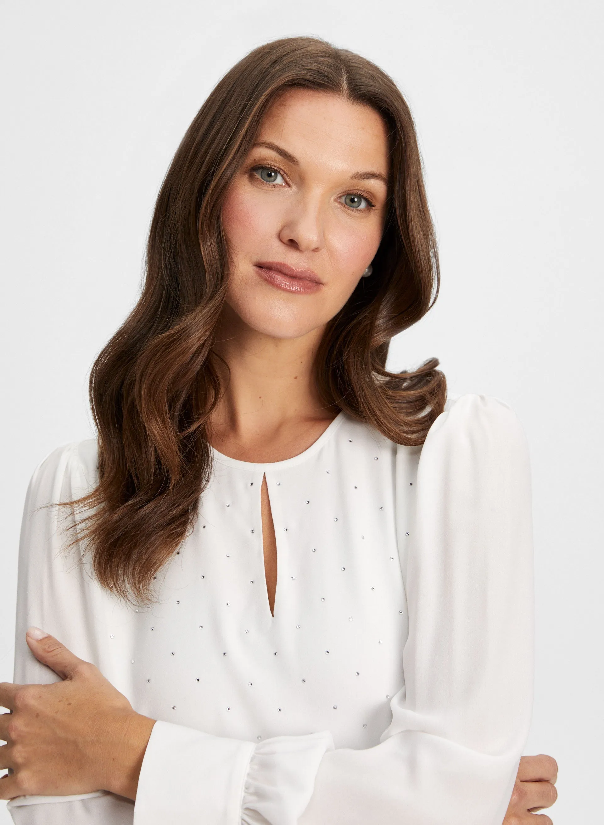 Rhinestone Embellished Popover Blouse sold by Laura product image thumbnail 2