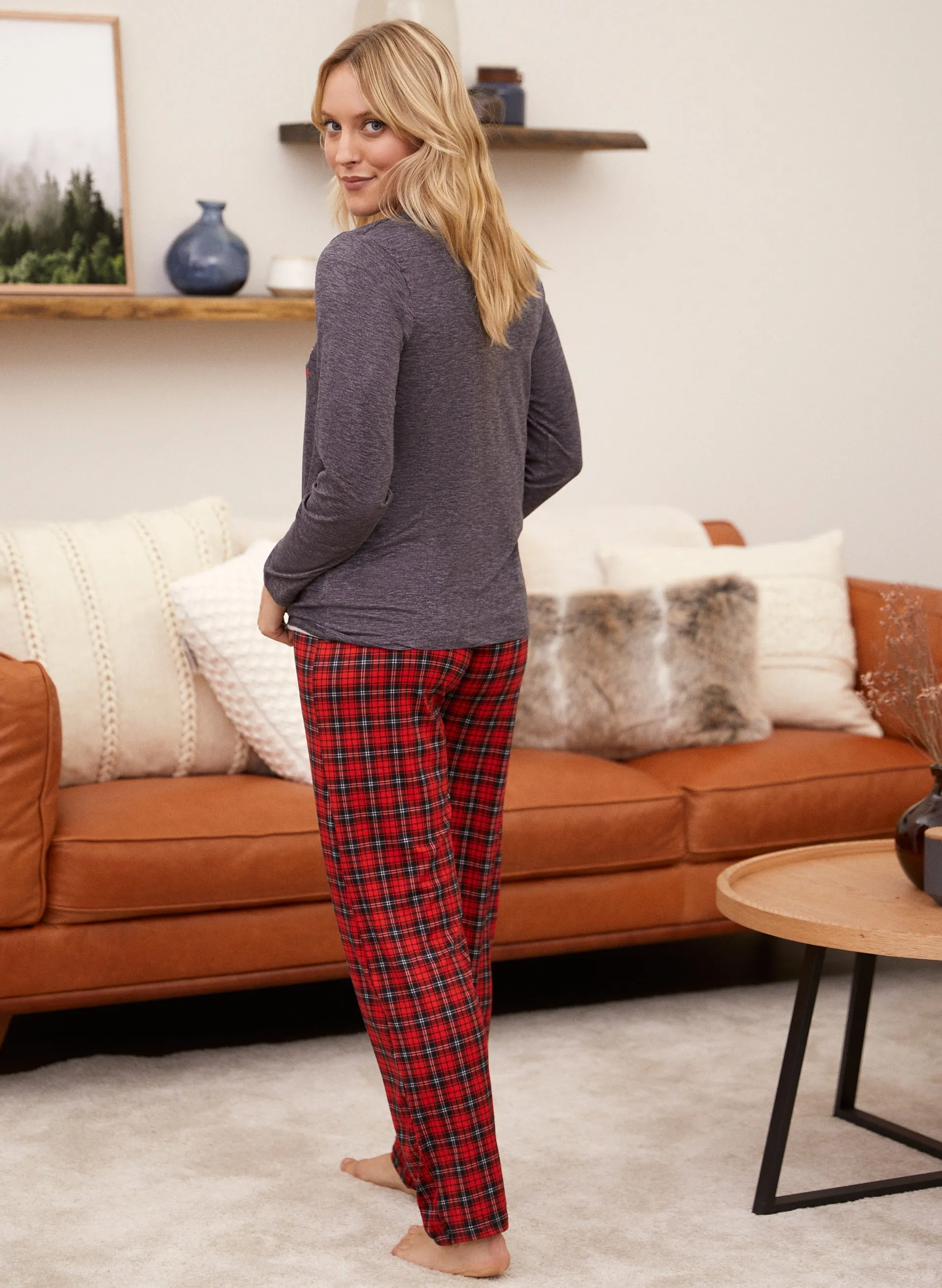 Plaid Bottom Pyjama Set sold by Laura product image thumbnail 4