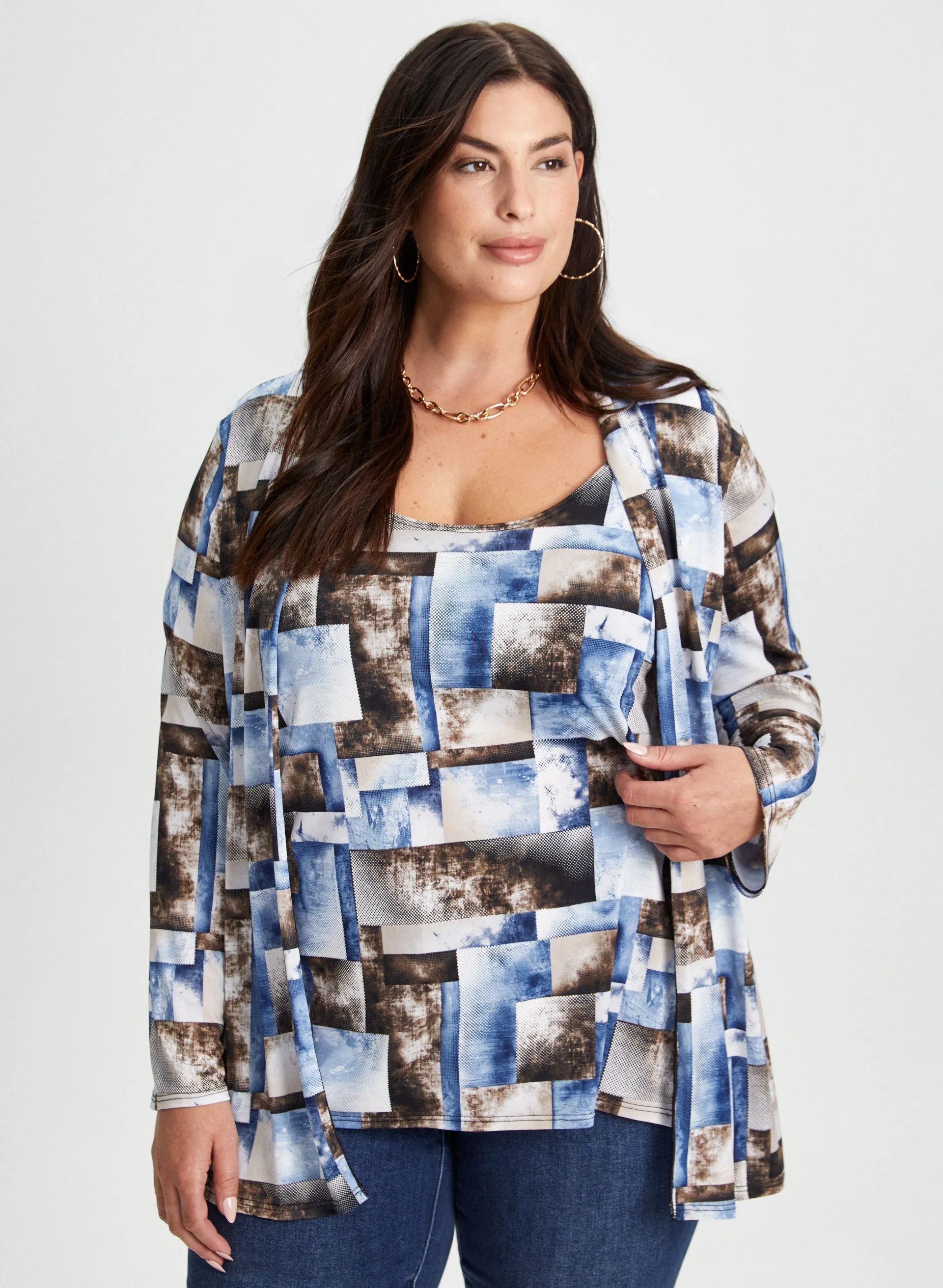 Geometric Print Fooler Top sold by Laura