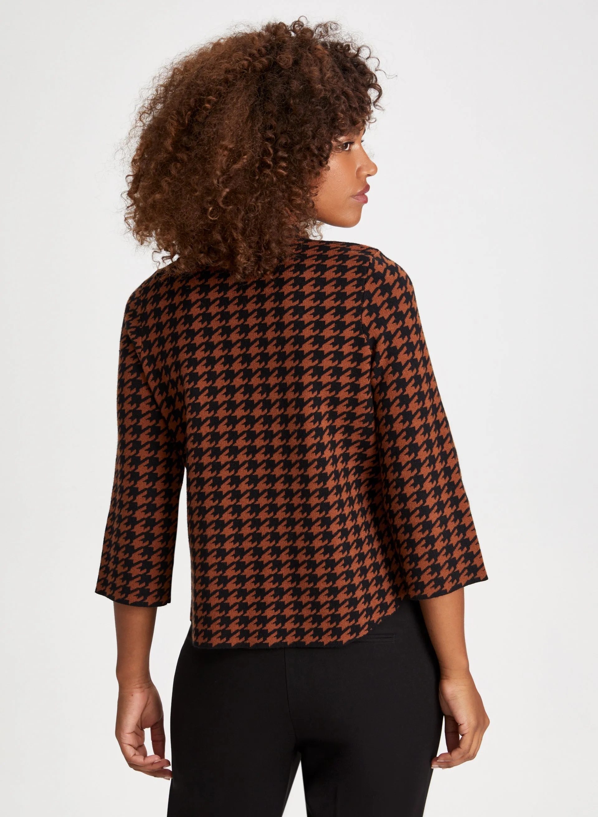 Houndstooth Mock Neck Cardigan sold by Laura product image thumbnail 4