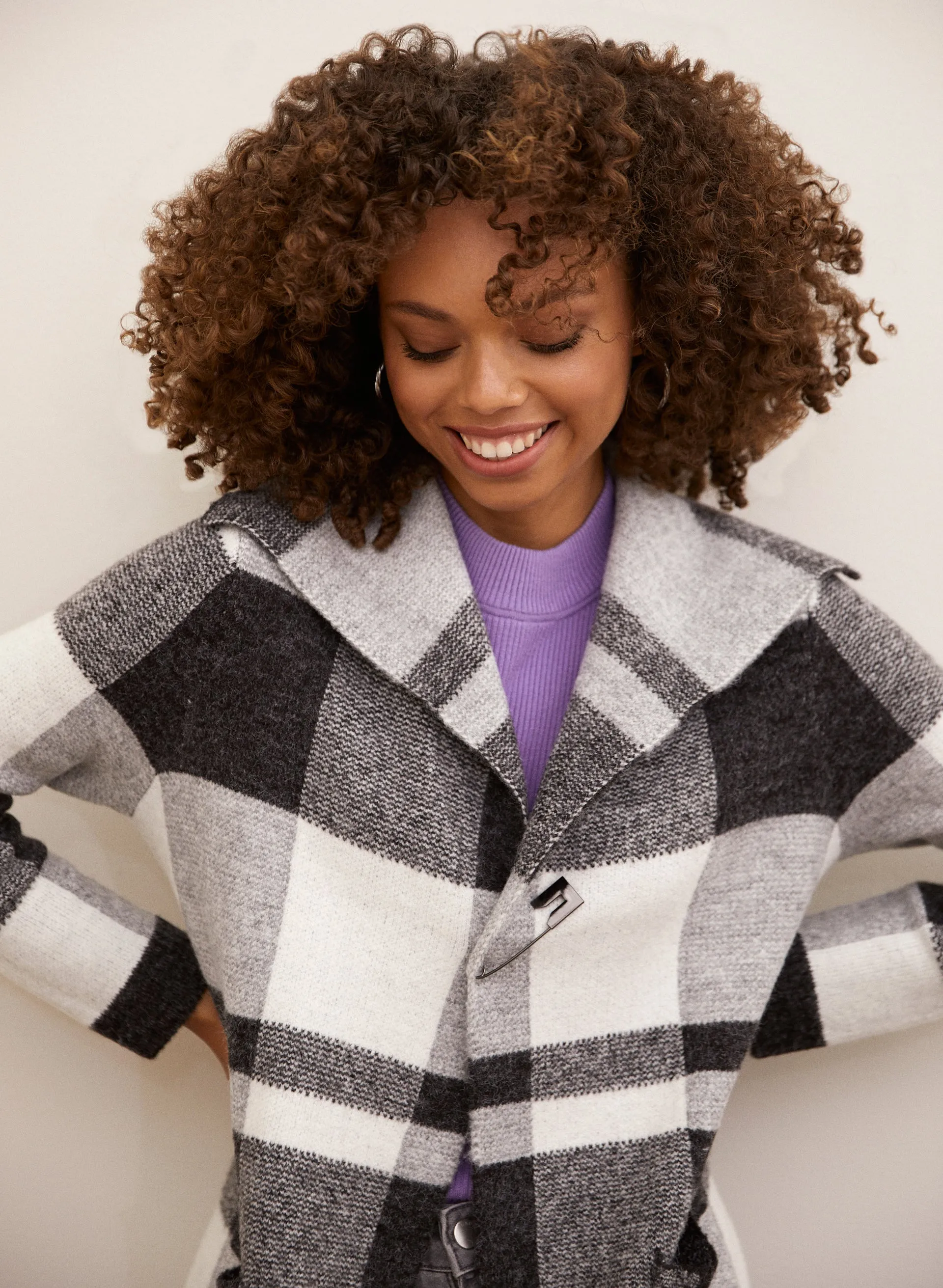 Plaid Long Sleeve Cardigan sold by Laura product image thumbnail 2