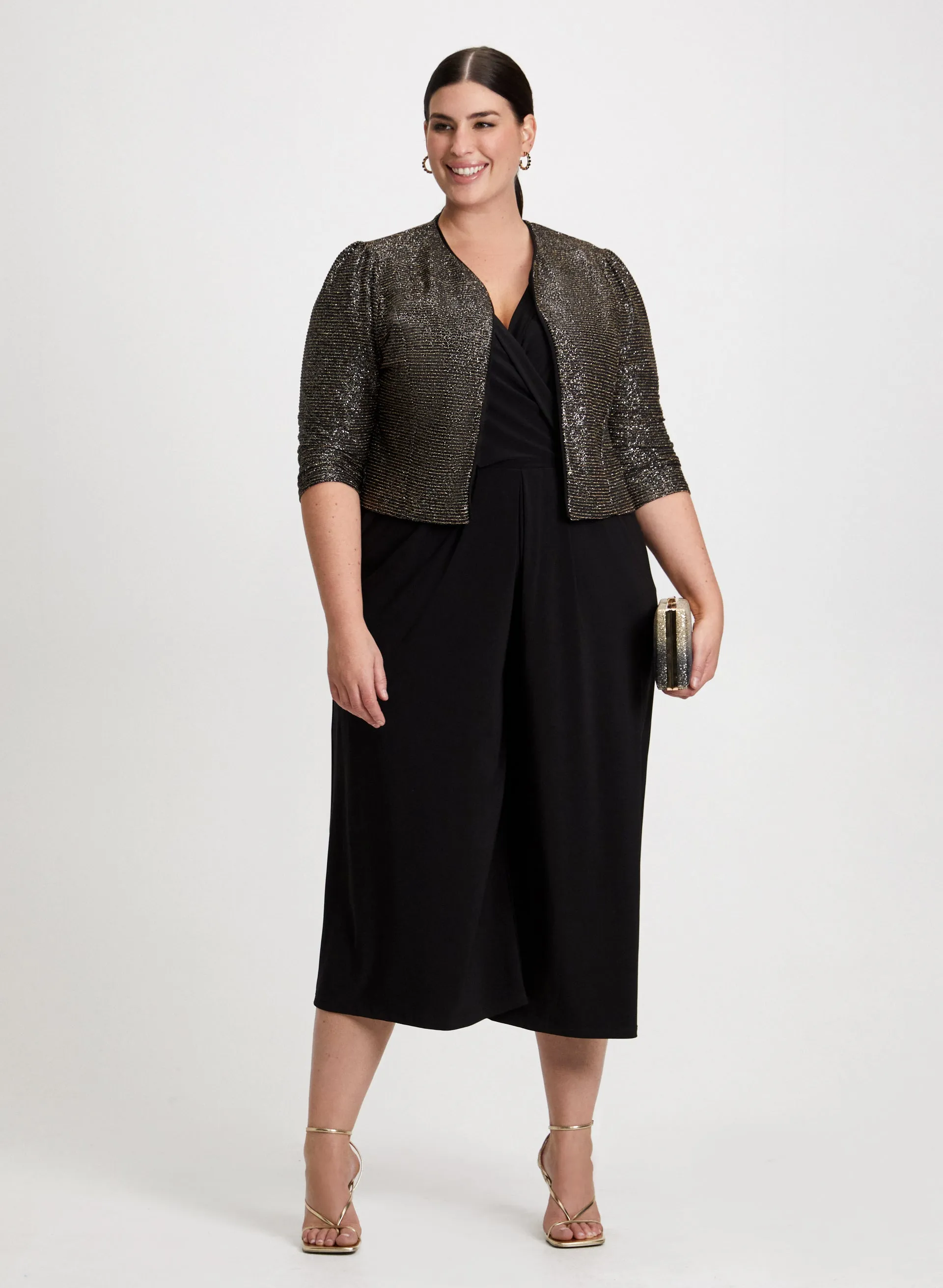 Metallic Bolero & Wide Leg Jumpsuit sold by Laura