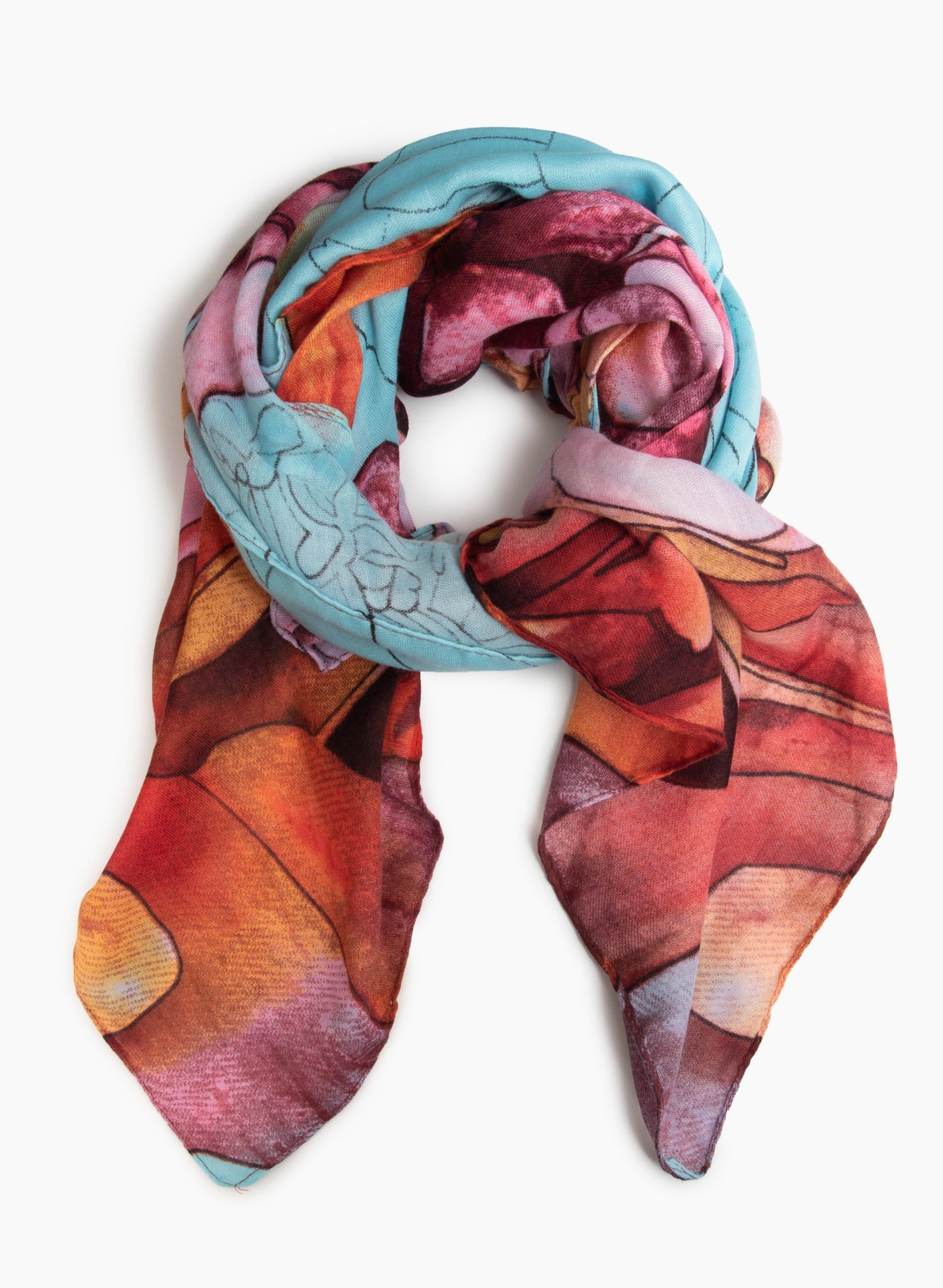 Multicolour Floral Motif Scarf sold by Laura