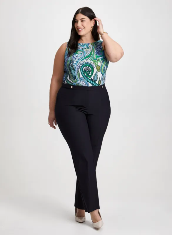 Paisley Print Top & Tab Detail Pants sold by Laura