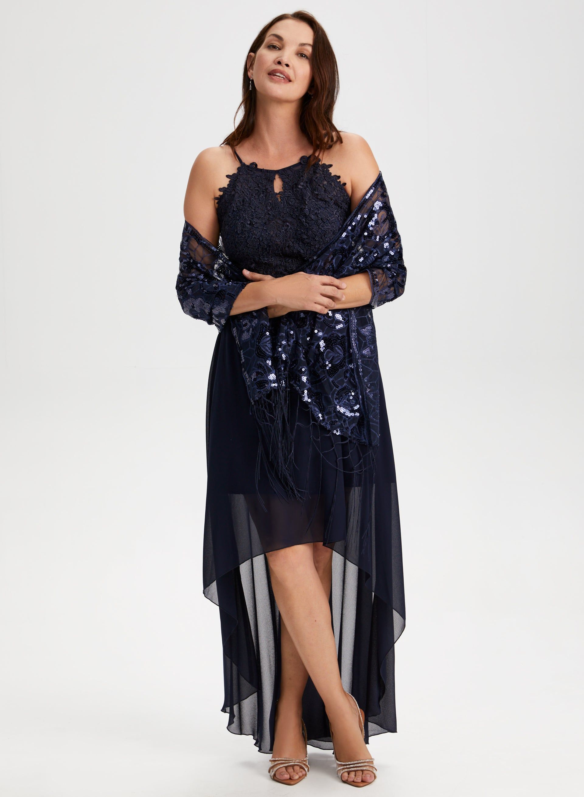 Floral Sequin Mesh Shawl sold by Laura product image thumbnail 2