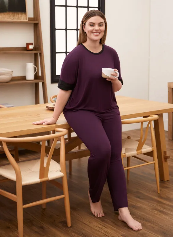 Contrast Detail Pyjama Set sold by Laura