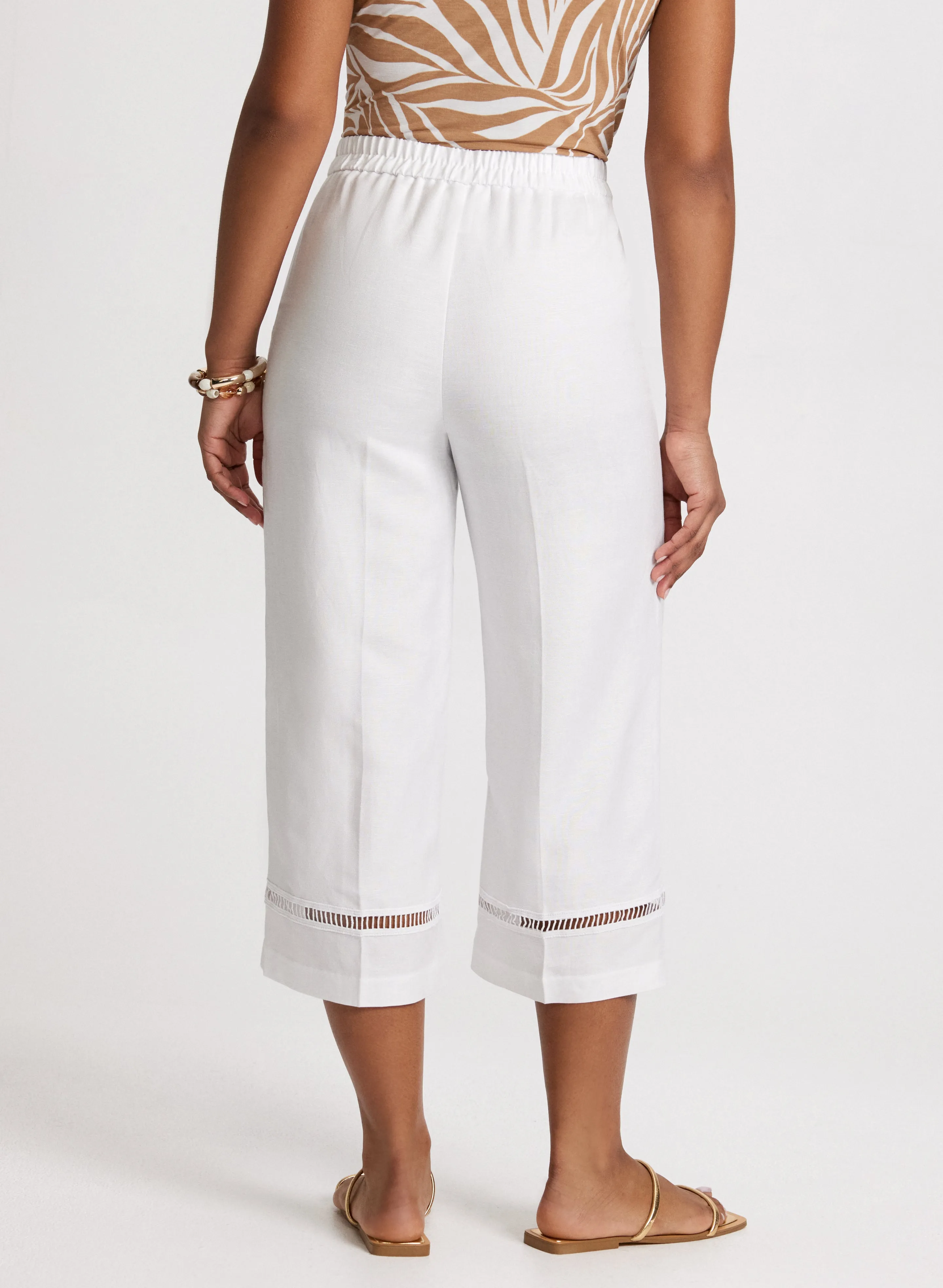 Wide Leg Linen-Blend Capris sold by Laura product image thumbnail 2